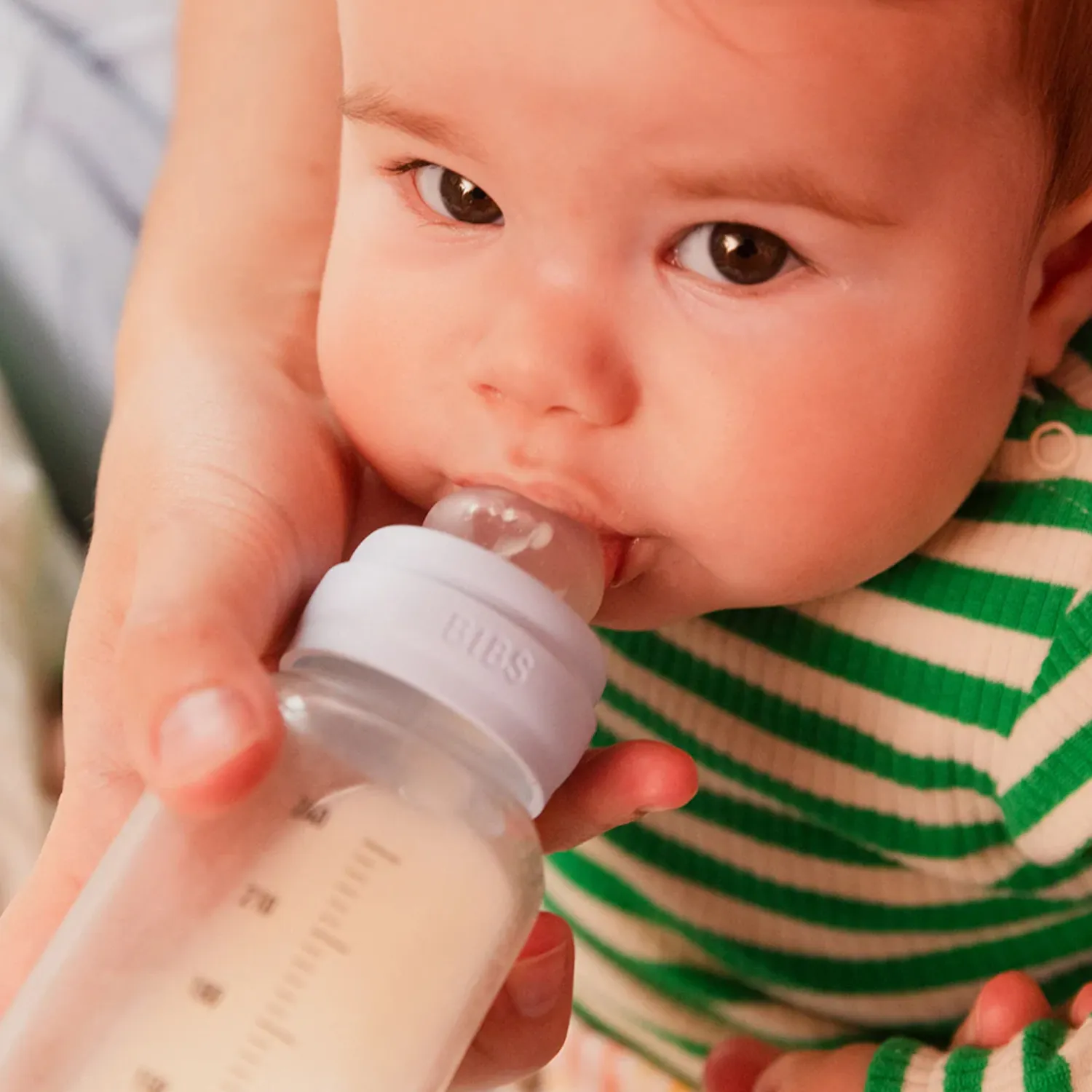 Бутылочка BIBS стеклянная для кормления с силиконовой соской медленный поток 120 мл