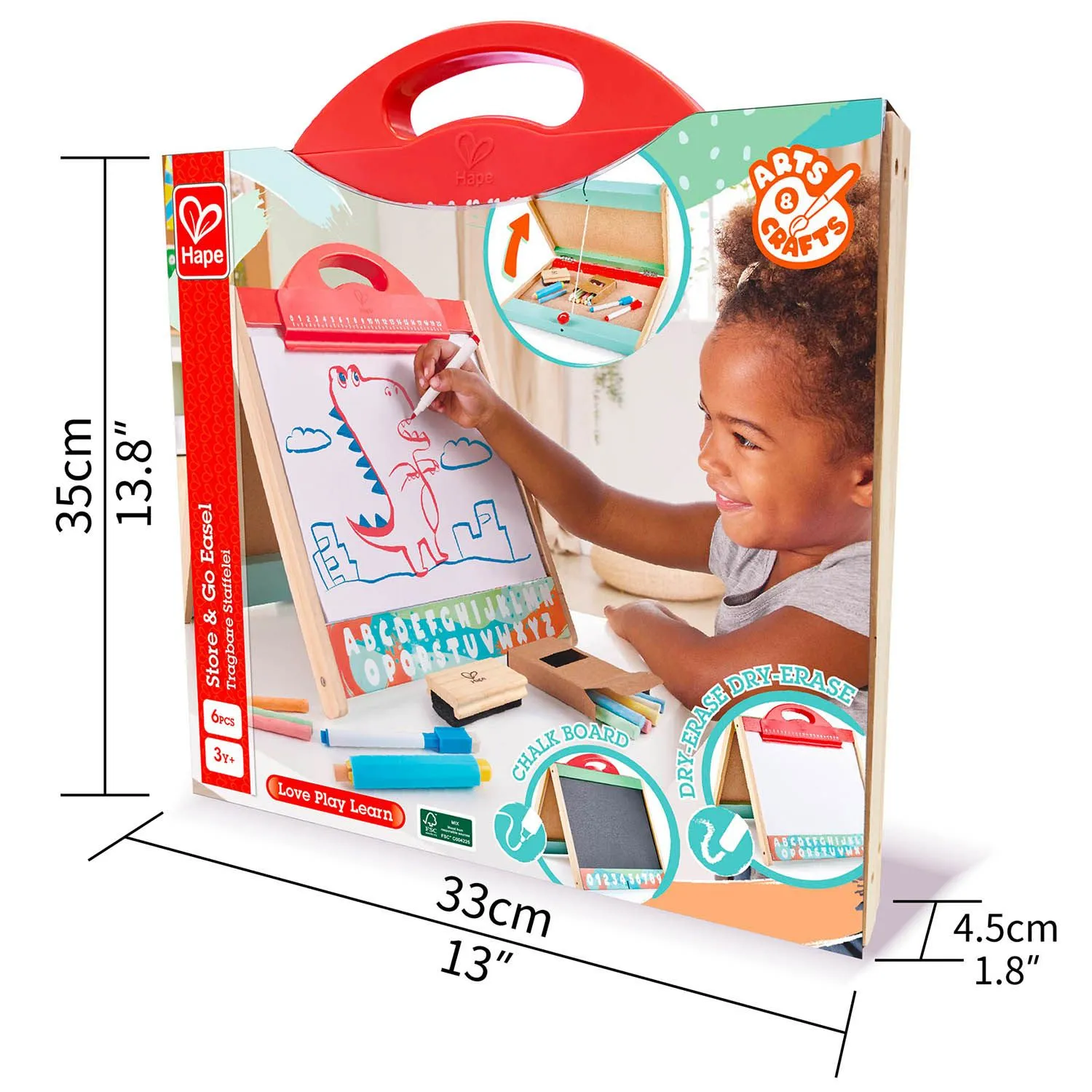 Мольберт HAPE двухсторонний складной для рисования E1062_HP