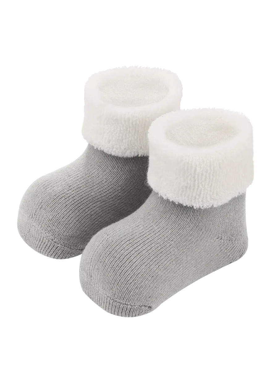 Носки детские махровые Mansita Mi, цв.серо-молочный