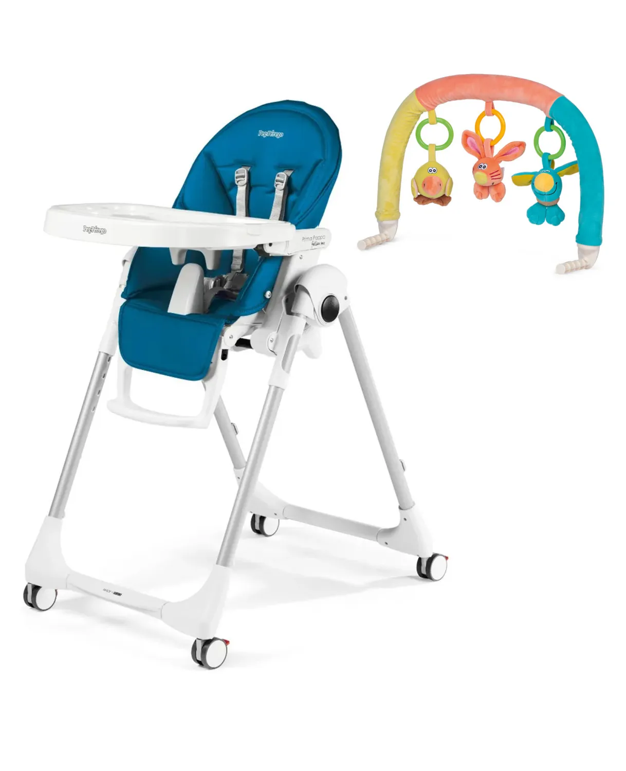 Стул для кормления Peg-Perego Prima Pappa Follow Me + дуга с игрушками