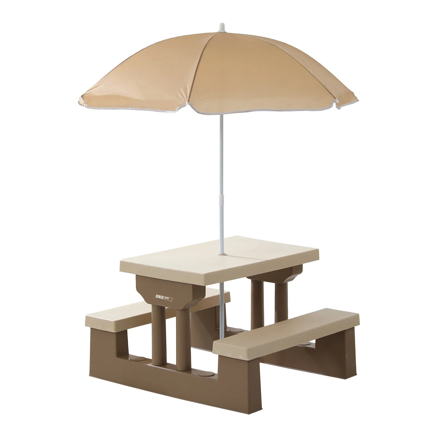 Стол садовый с зонтом UNIX Kids Garden 70x90 см Camel PTGARDTB67CL