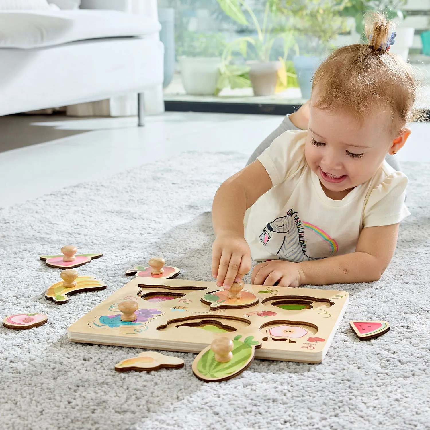 Пазл Hape для детей «Умняша» Фрукты, вкладыши с ручками E1654_HP
