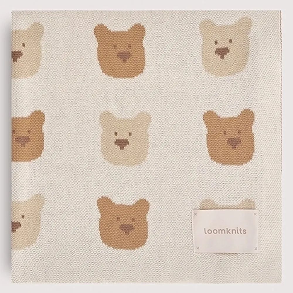 Плед детский LoomKnits Мишки Экрю 80х120 см