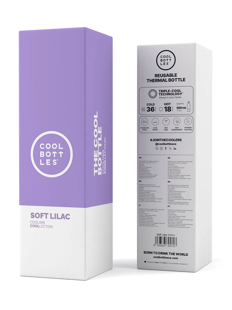 Термос-термобутылка Cool Bottles Soft Лиловый (Lilac) 500мл CB500SOL. Изображение 4