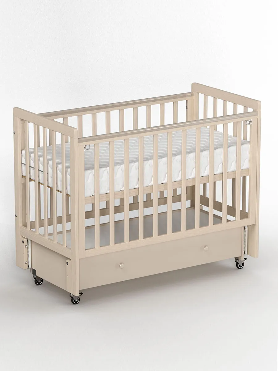 Кровать ANTEMI Classic Sleep Premium 120х60 с ящиком-маятником сатин НИК 24сатин. Изображение 8