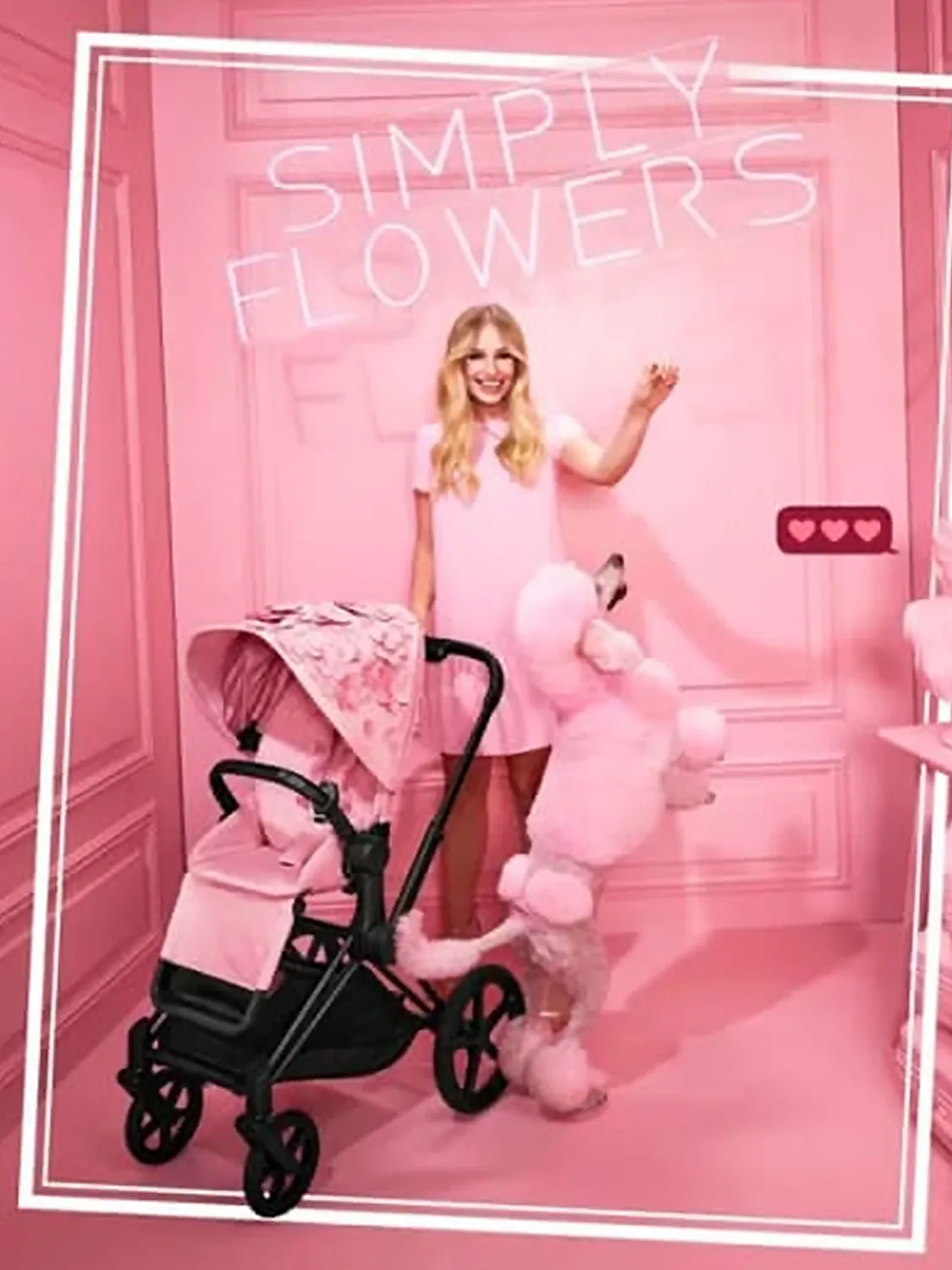 Коляска 2 в 1 Cybex Priam IV FE Simply Flowers Pink