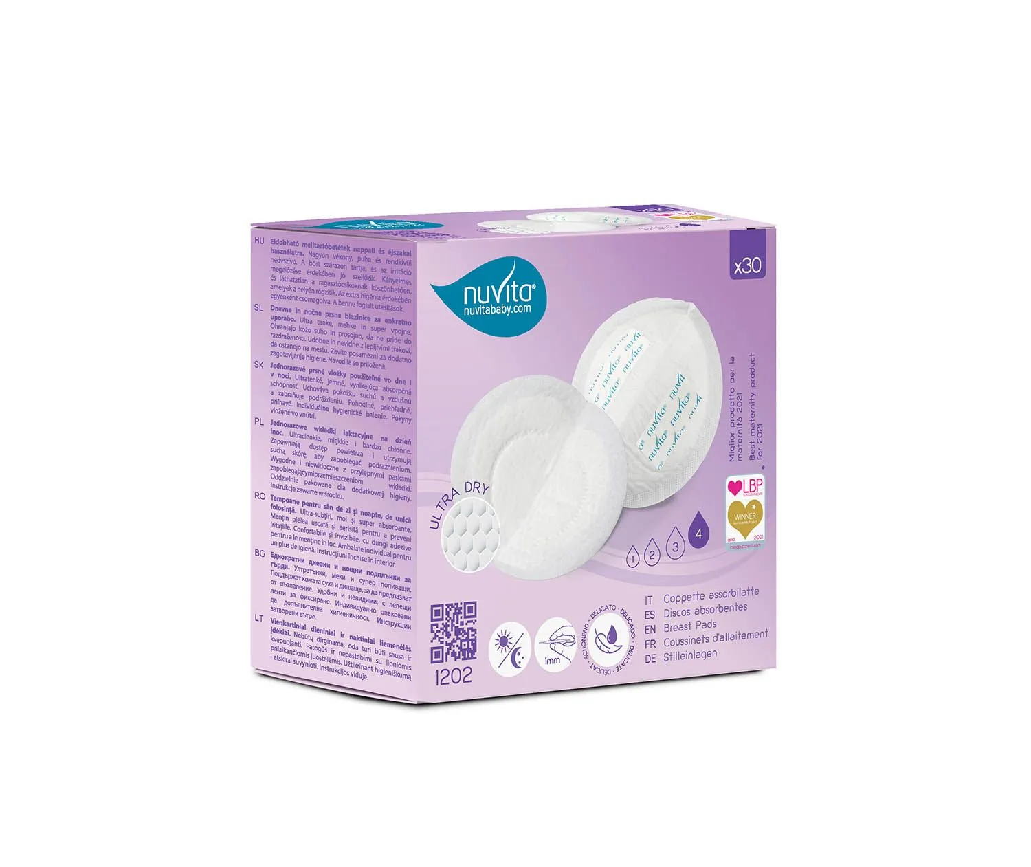 Прокладки для груди одноразовые Nuvita 1202 Day and Night Time Breast Pads , 30 шт NU-ALTL0070