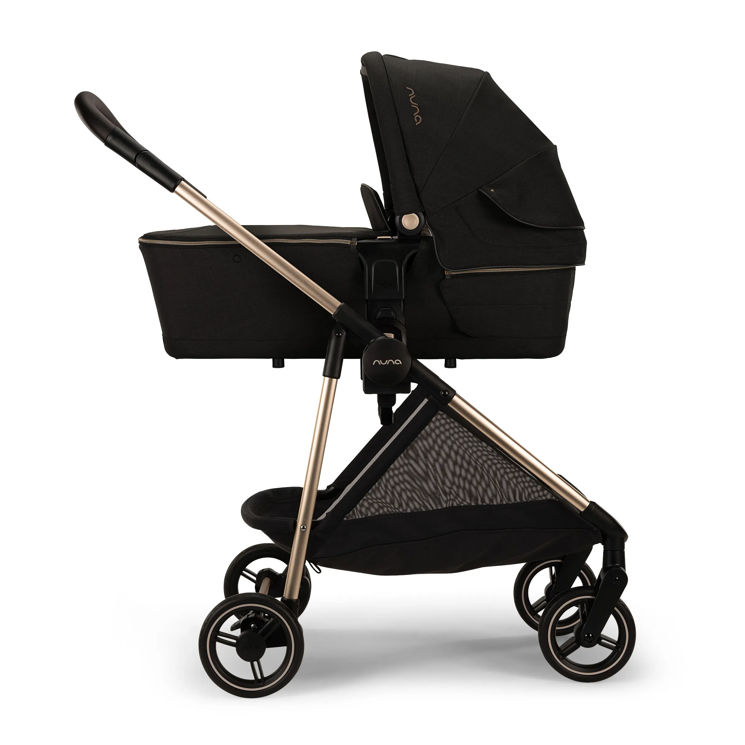 Коляска 2 в 1 Nuna IXXA NEXT, Черная (Riveted Rose) с люлькой LYTL, Черная (Riveted)