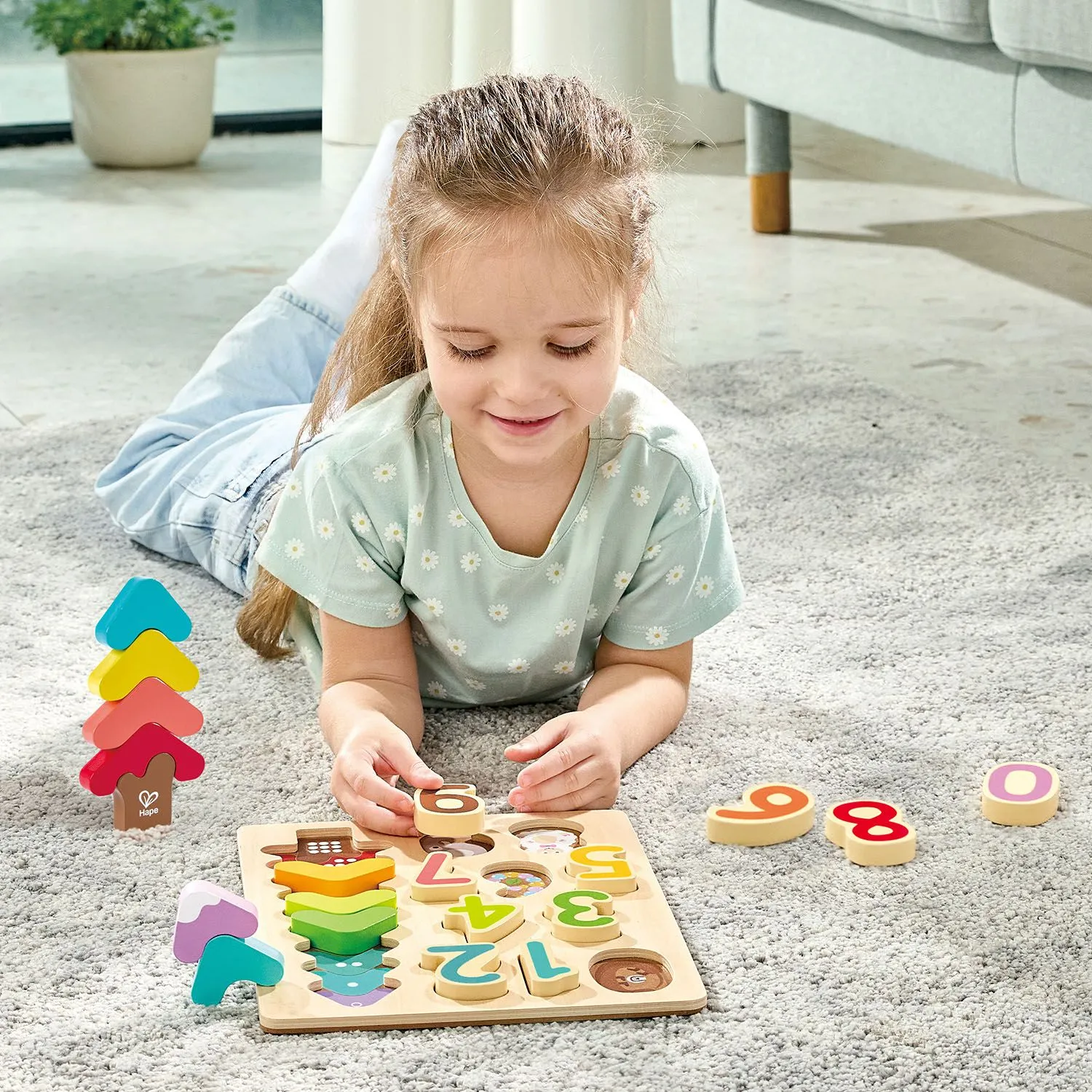 Пазл HAPE для детей «Умняша» Цвета и цифры, 20 элементов E1657_HP