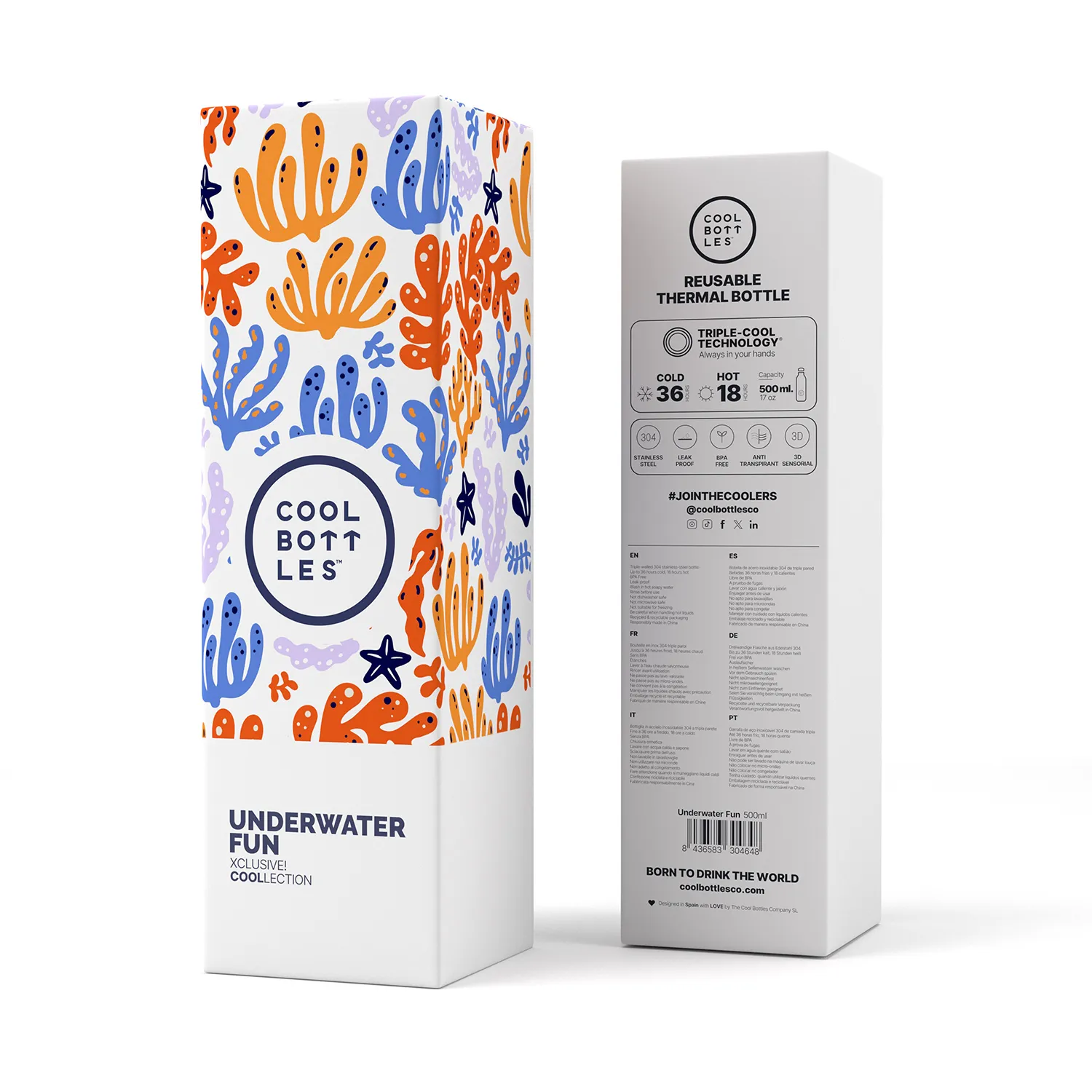 Термос-термобутылка Cool Bottles Nebula Studio Underwater Fun 500 мл