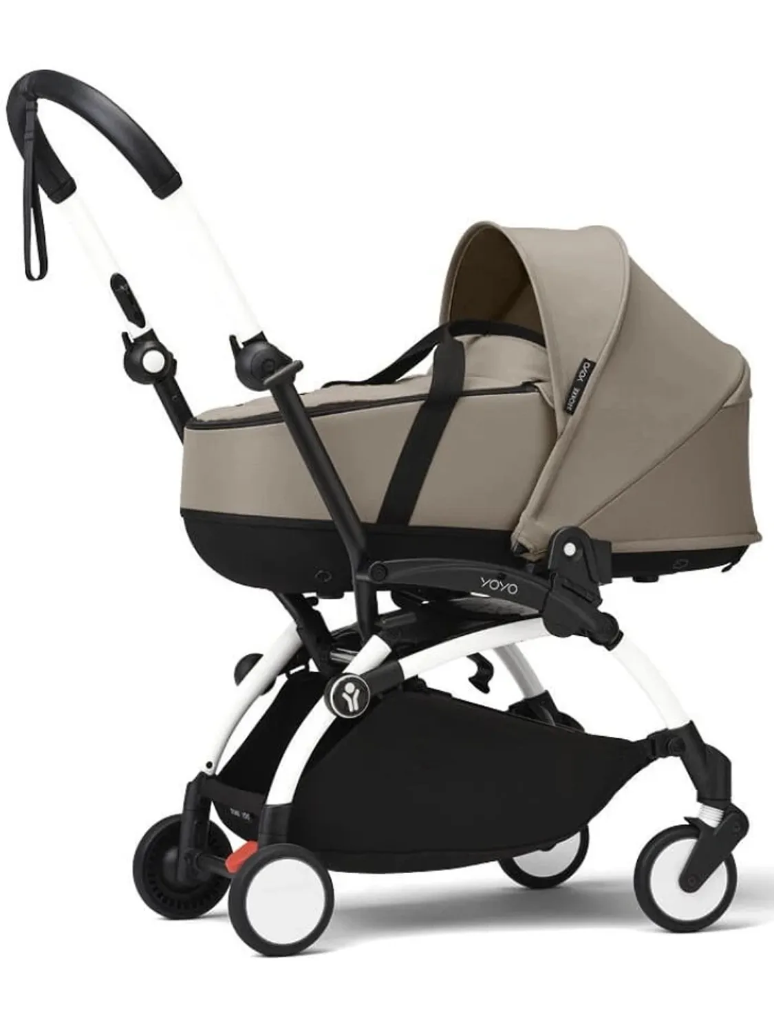 Коляска 2 в 1 Stokke YOYO3 shell, серо-коричневый (taupe), рама белая. Изображение 2