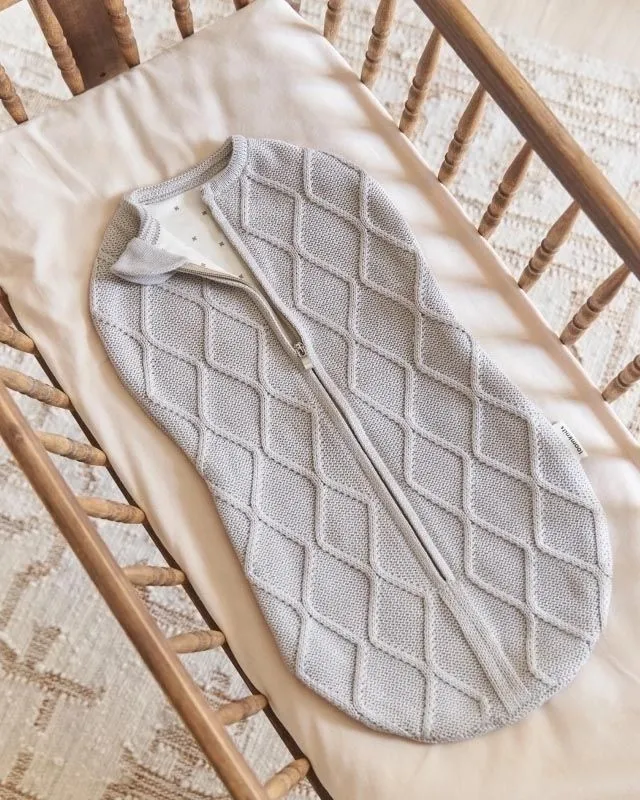 Кокон детский LoomKnits Oliver вязаный Светло-серый