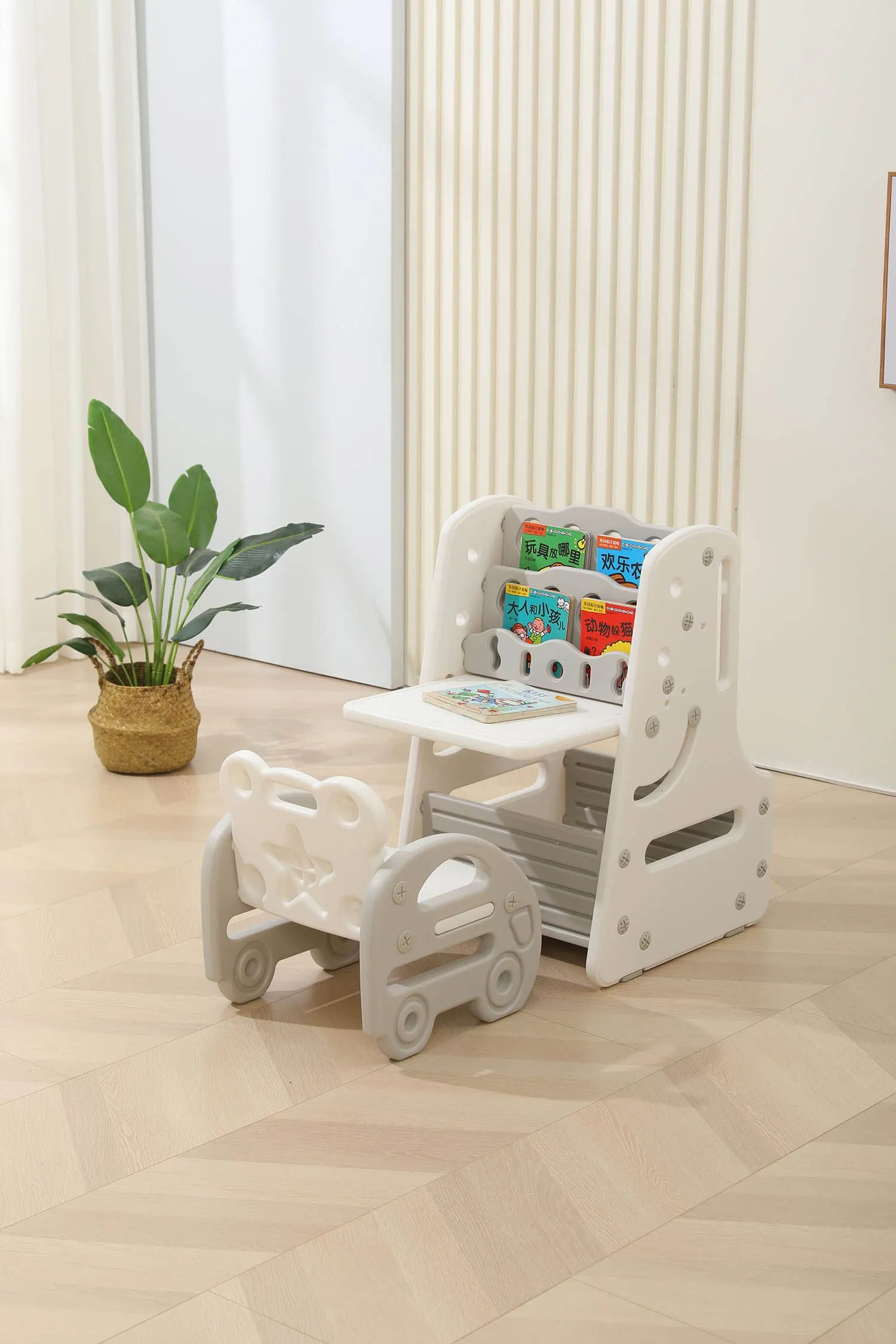 Стол трансформер детский 3 в 1 UNIX Kids Grey со стульчиком PPT3IN1GRY