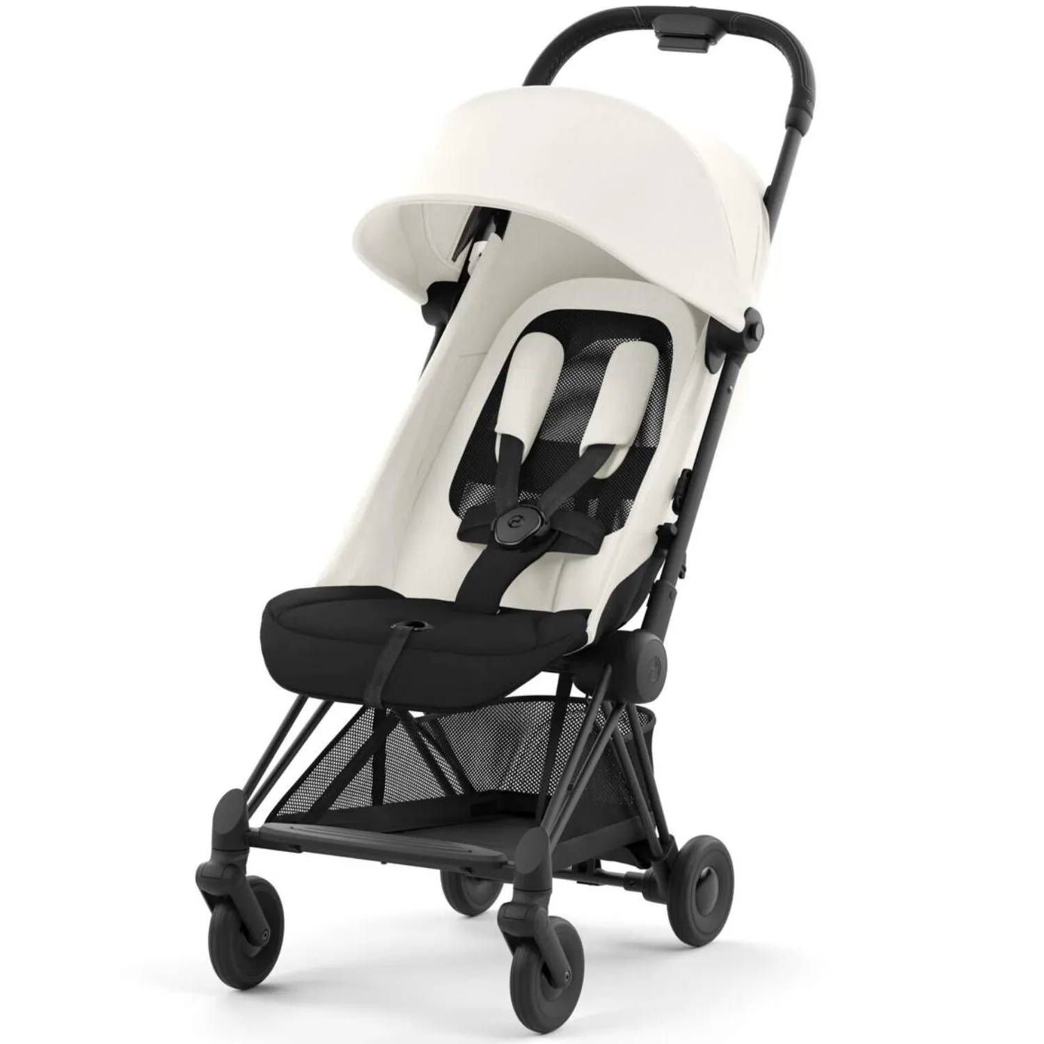 Коляска прогулочная Cybex Coya шасси Matt Black с дождевиком и бампером