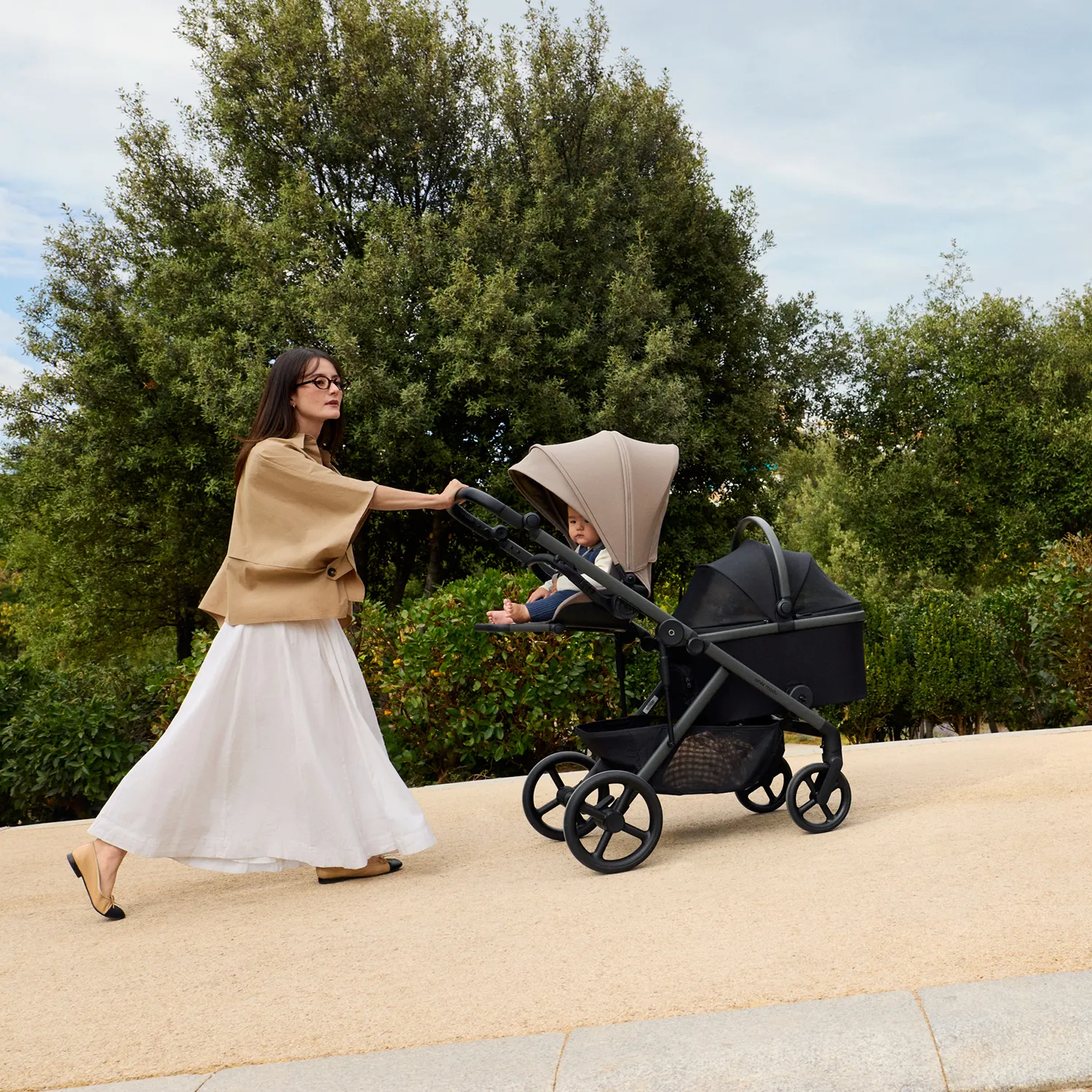 Коляска-вагончик прогулочная Wagon для двойни Anex Modu