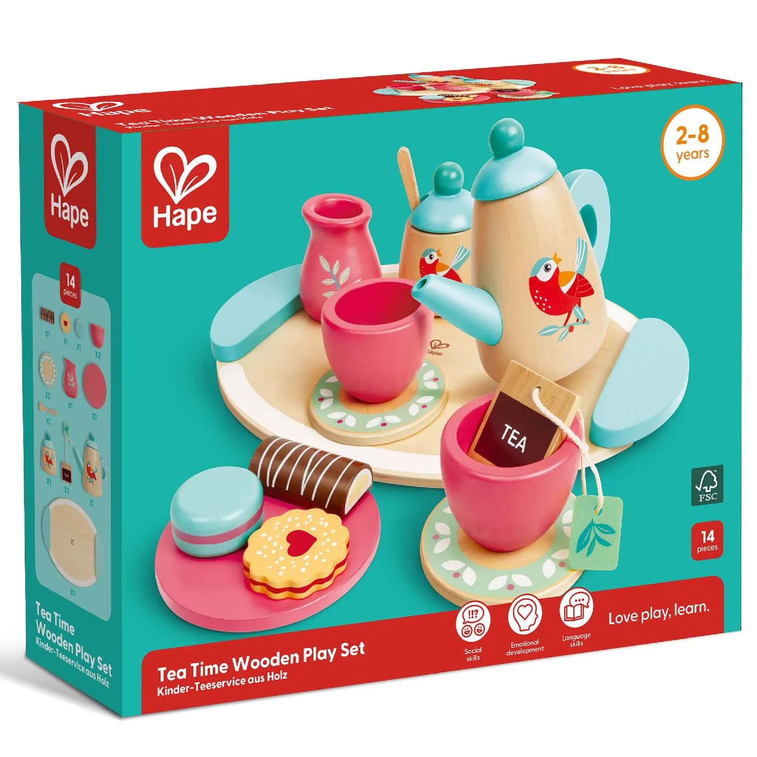 Набор игровой детский HAPE Время чаепития 14 элементов E3207_HP
