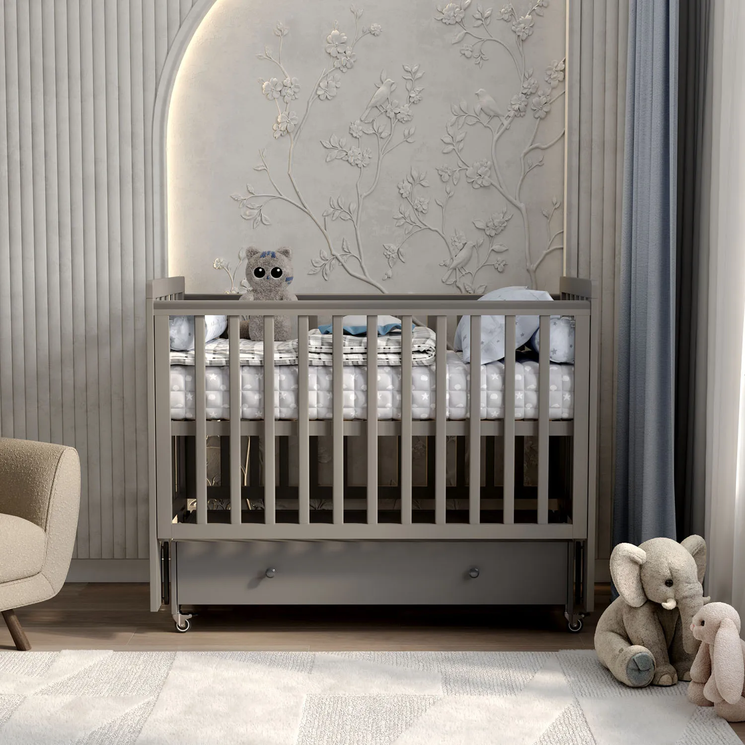 Кровать ANTEMI Classic Sleep 120х60 с ящиком-маятником