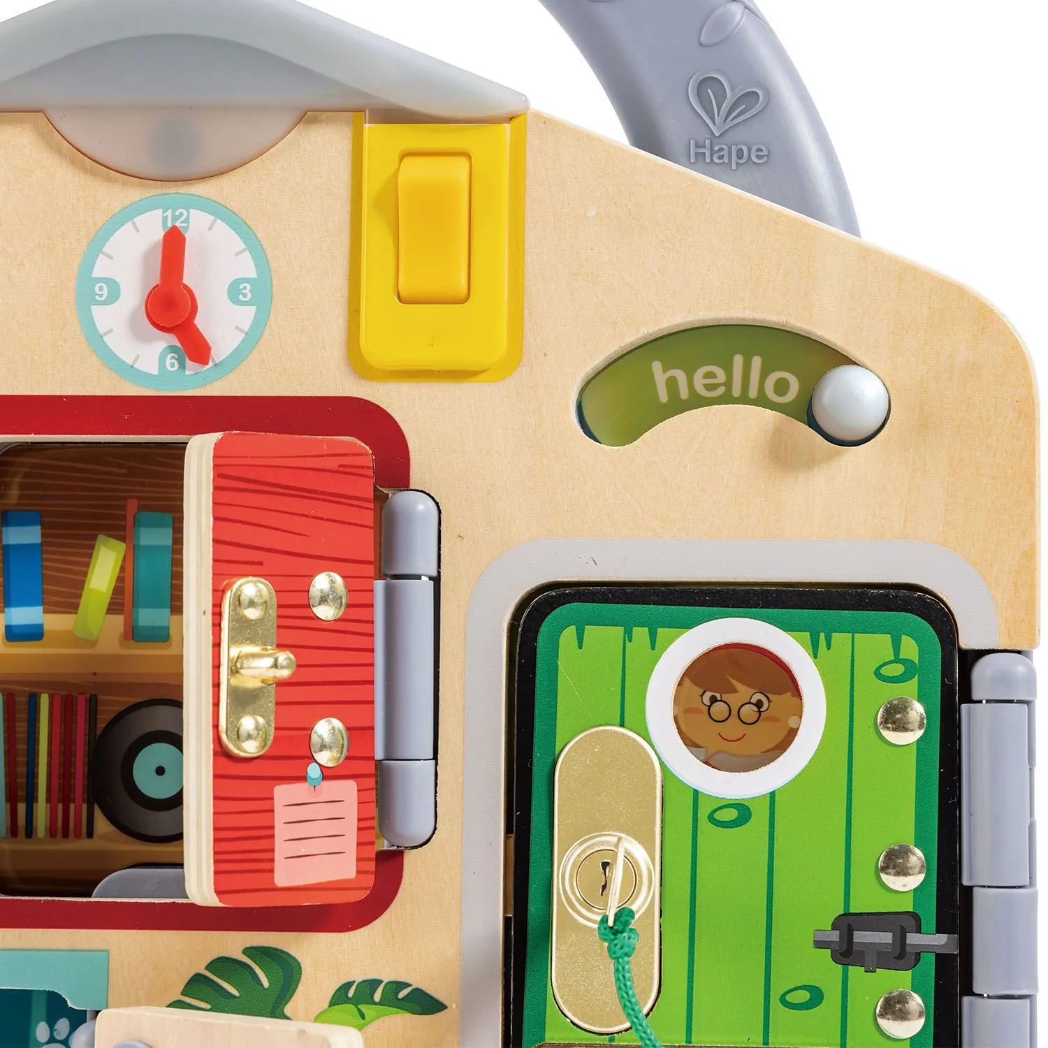 Игрушка HAPE развивающая Бизиборд «Тайные комнаты» E1111_HP