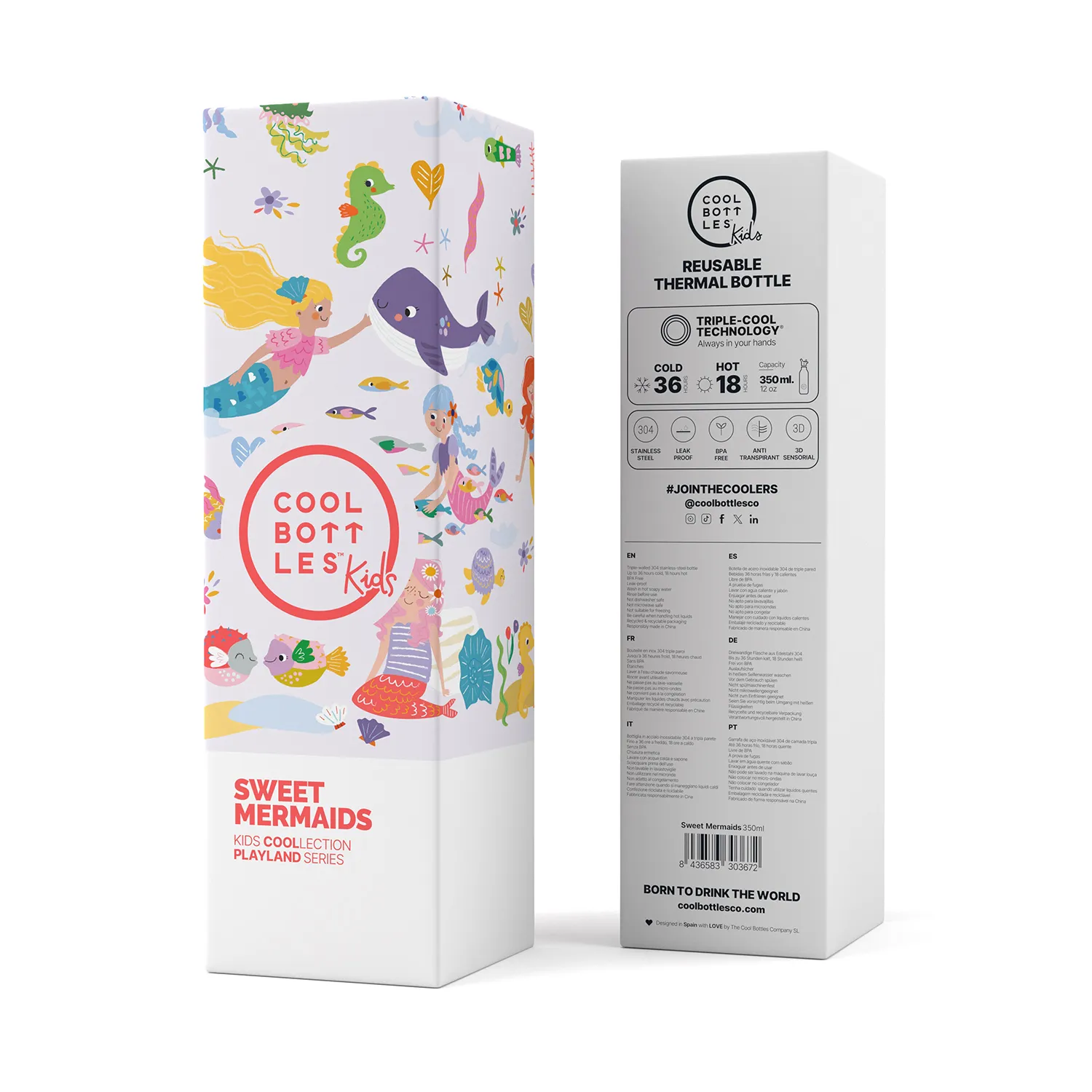 Термос–термобутылка Cool Bottles Kids серия Playland Sweet Mermaids 350 мл