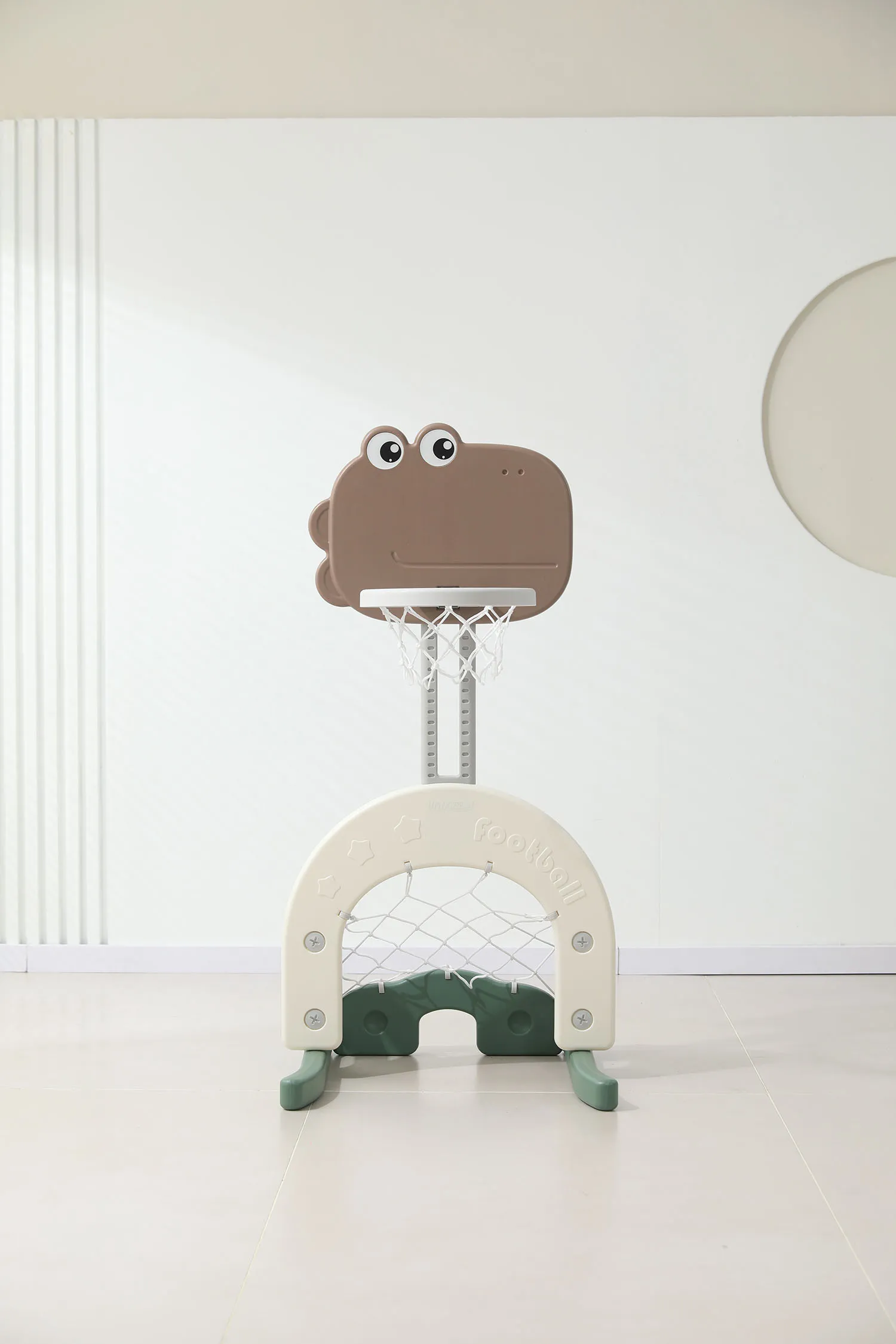 Стойка баскетбольная и хоккейные/футбольные ворота UNIX Kids Dino (3 в 1)