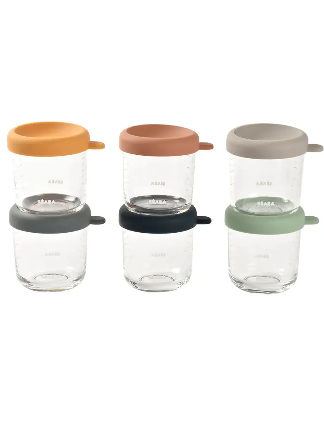 Набор из 6-ти стеклянных контейнеров Beaba для хранения с крышкой 250 мл 914008