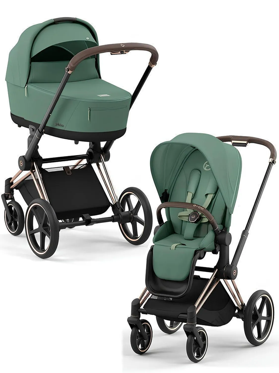 Коляска 2 в 1 Cybex Priam IV шасси Rosegold