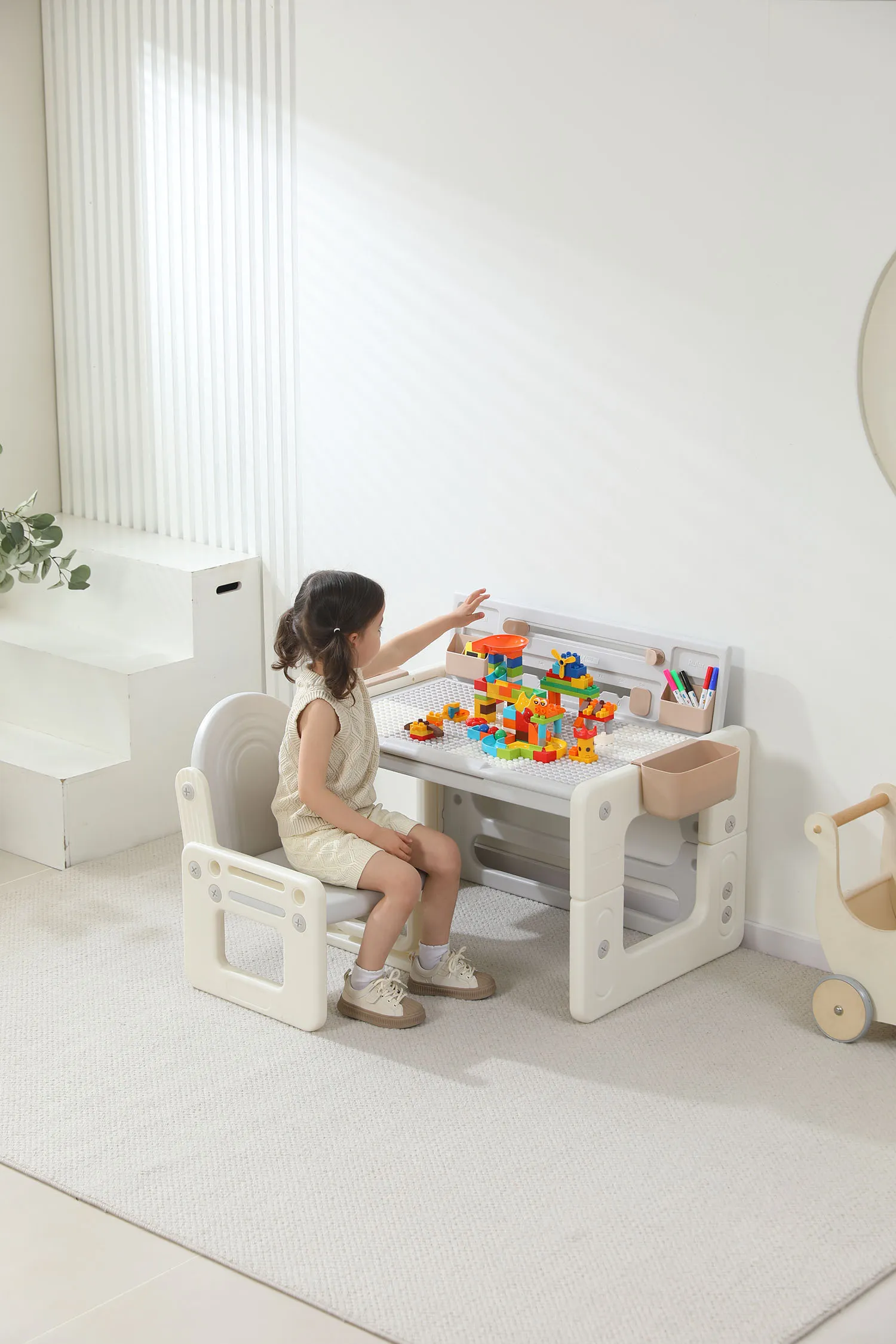 Стол со стульчиком 4 в 1 детский развивающий UNIX Kids Lego