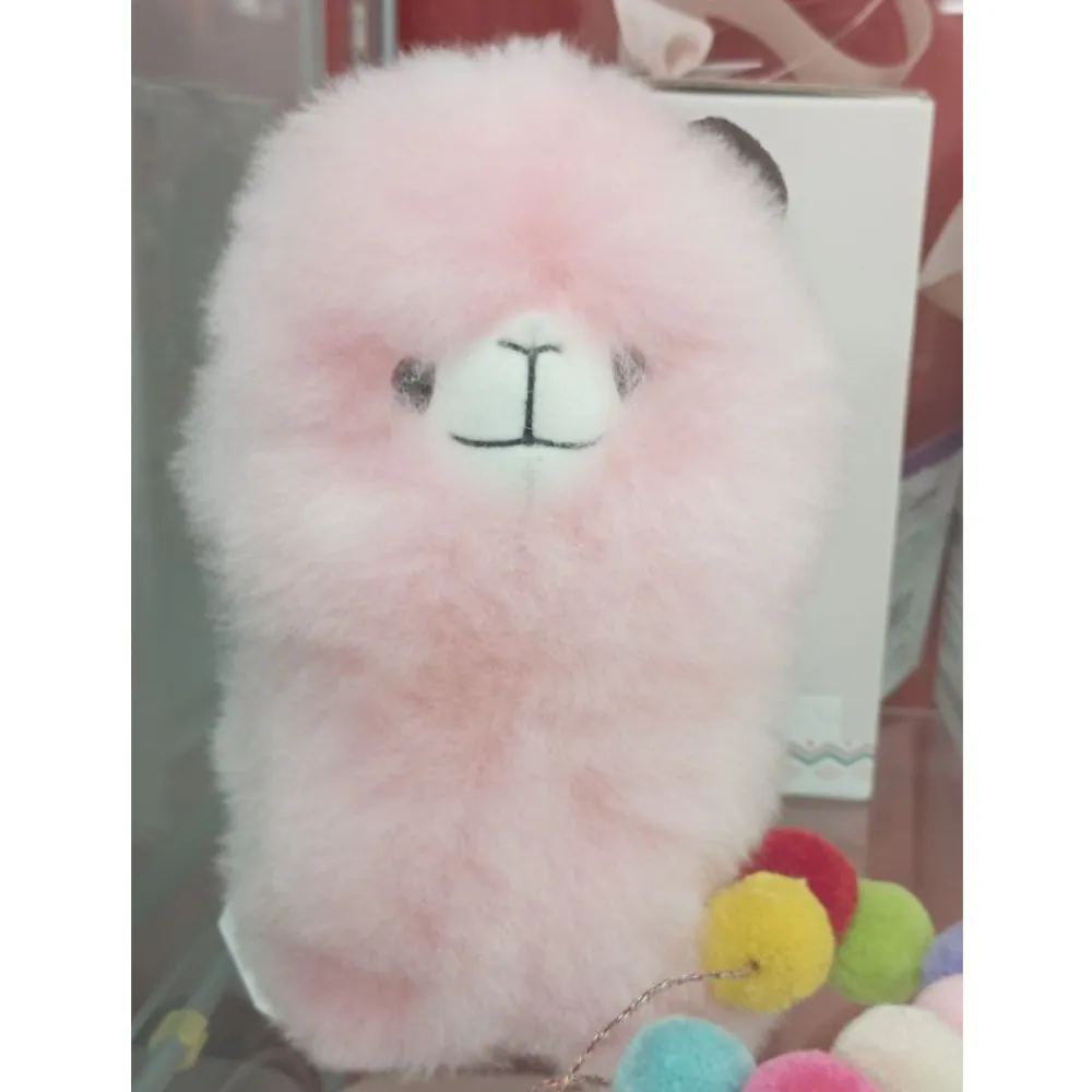 Игрушка мягкая ЛеРаРу Маленькая большеголовая альпака Розовое облачко 18 см