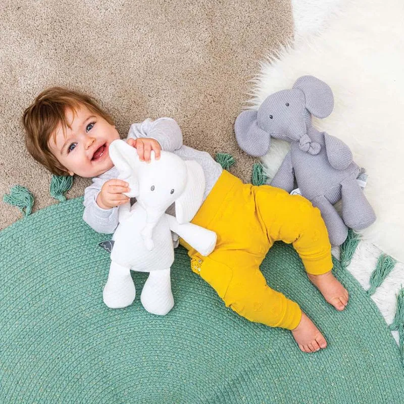 Игрушка мягкая музыкальная Nattou Soft Toy Tembo Jacquard Слоник 28 см 929370