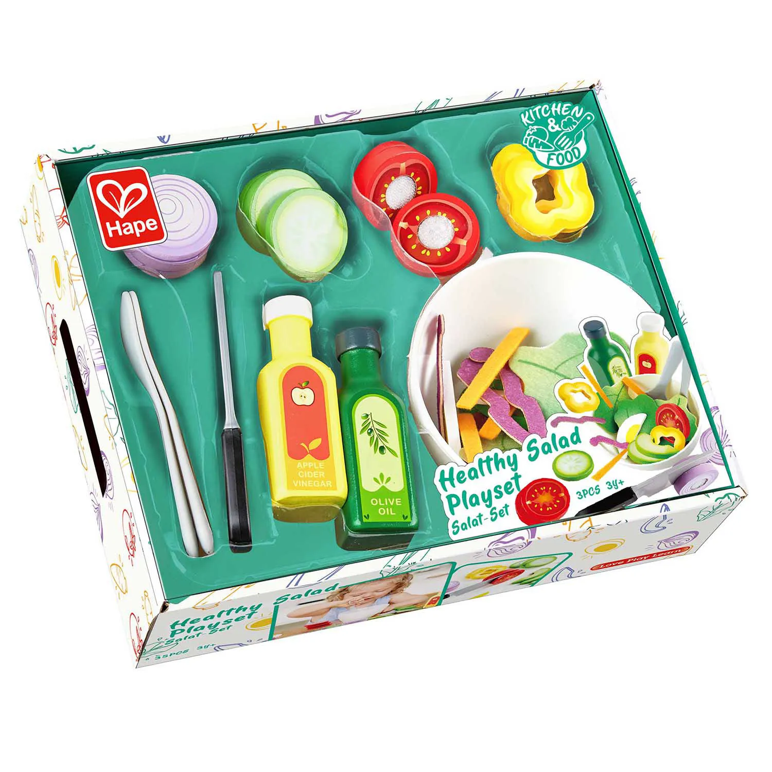 Набор игровой HAPE для детей «Салат из овощей», 40 предметов E3174_HP