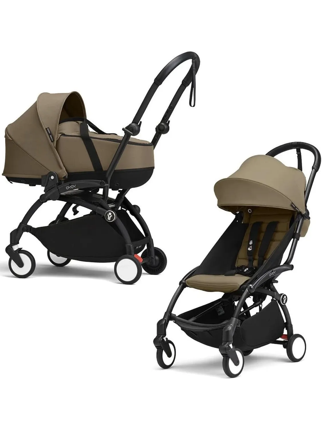 Коляска 2 в 1 Stokke YOYO3 shell, кофейный (toffee), рама черная. Изображение 1