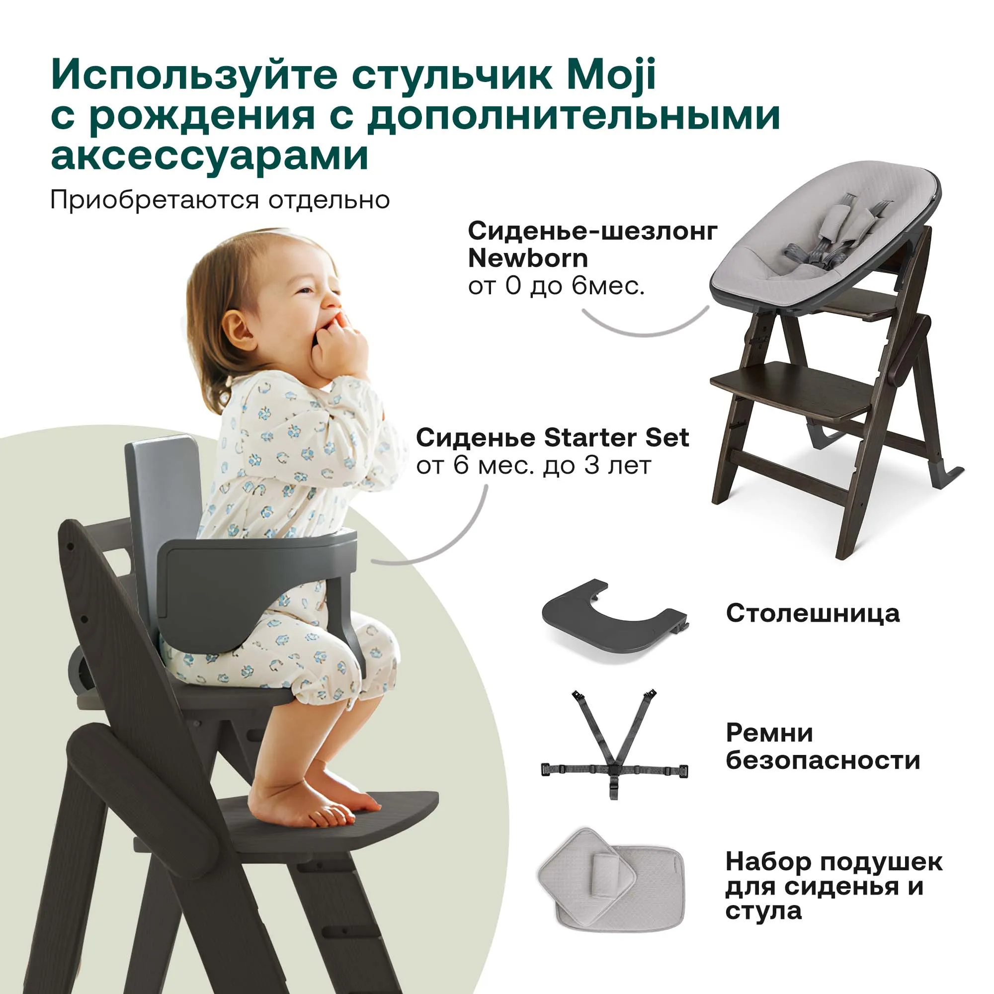 Растущий стульчик для кормления Moji by ABC-Design Yippy Trunk