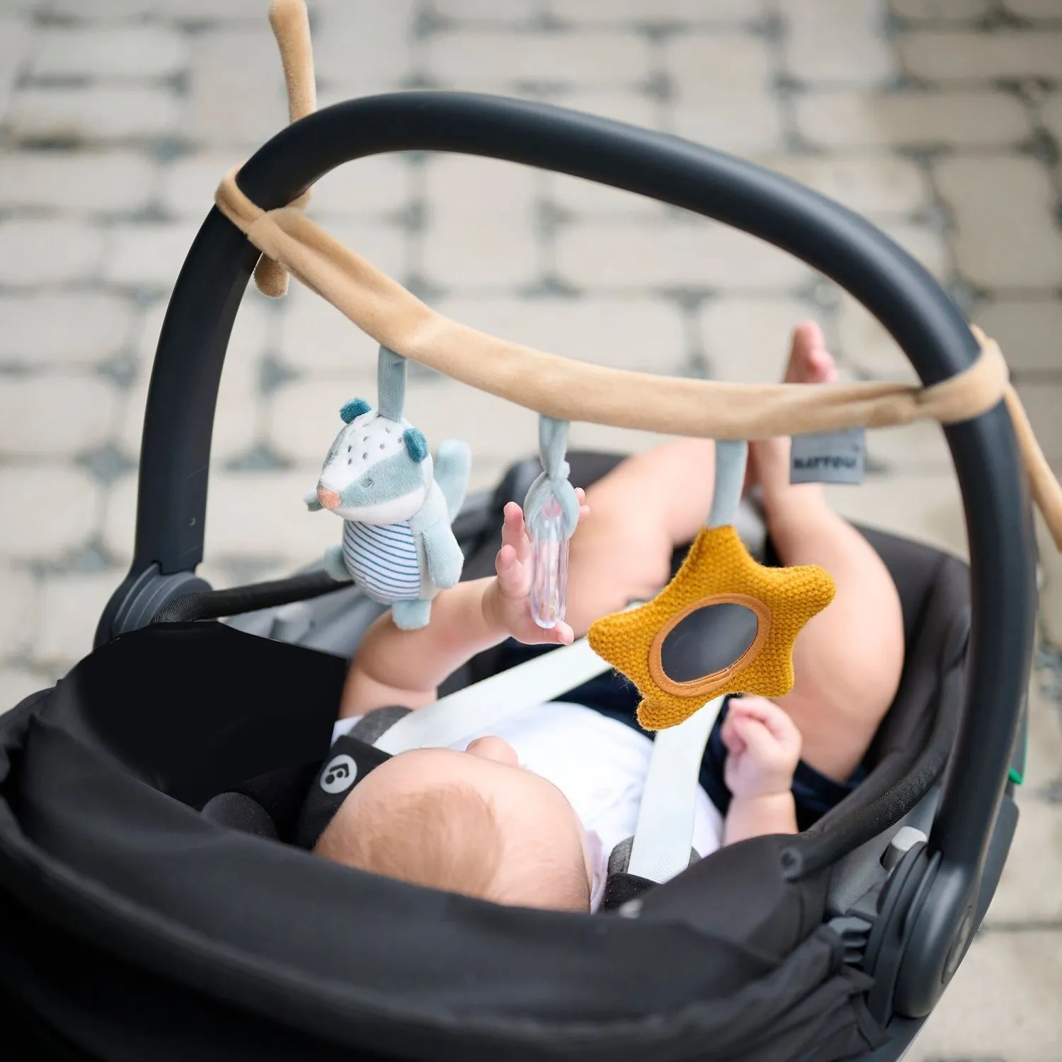 Игрушка мягкая Nattou Soft toy FELIX & LEO Барсук и Ослик на завязках 595148