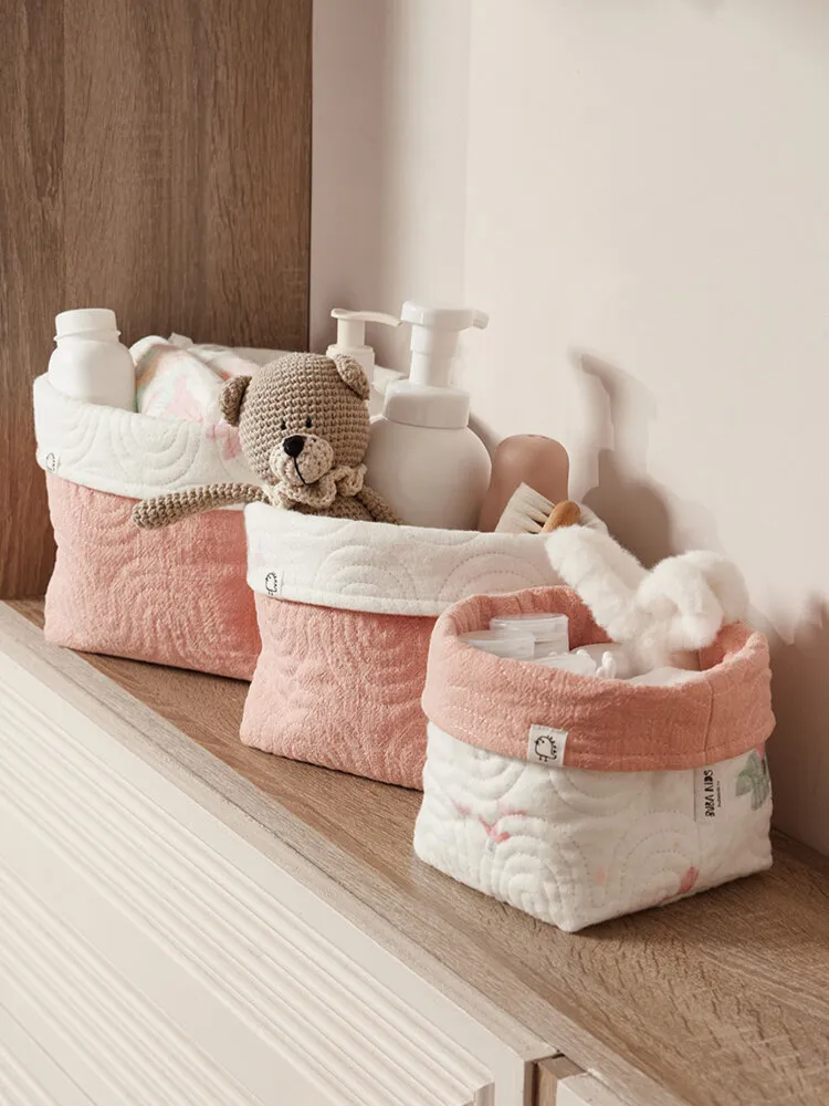 Корзины для хранения BUBA KIDS 3 шт. Кувшинка розовая/Пудра BKBASK103. Изображение 3