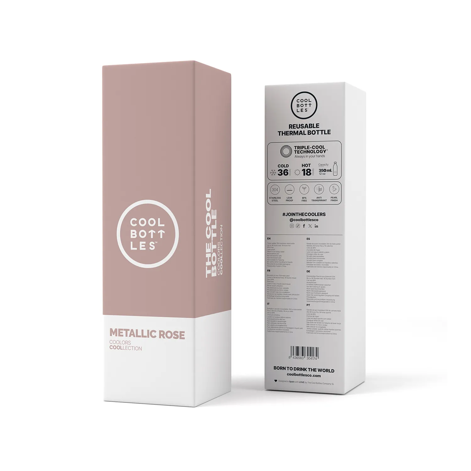 Термос-термобутылка Cool Bottles Metallic Rose 350 мл CB350MER
