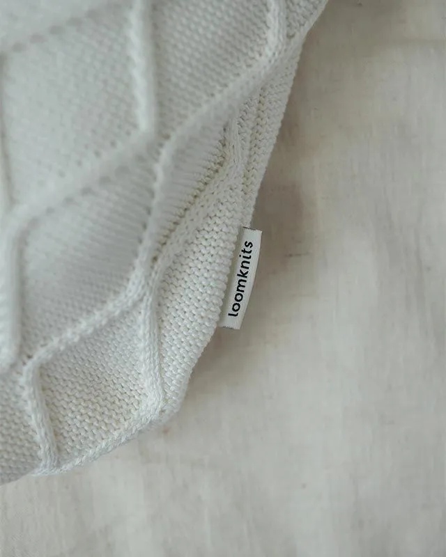Кокон детский LoomKnits Oliver вязаный Кремовый