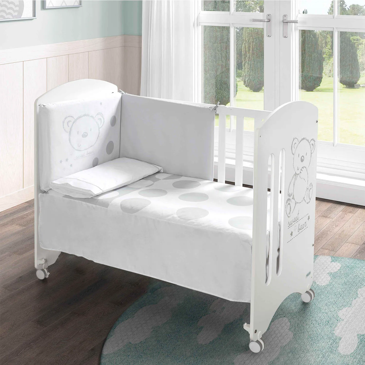 Приставная кроватка 120x60 Micuna Sweet Bear Basic + Матрас полиуретановый СН-620