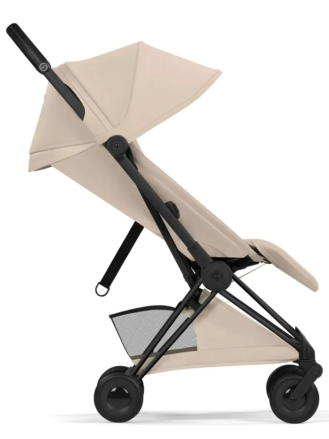 Коляска прогулочная Cybex Coya Style 2026, бежевый, шасси черный (cozy beige/BLK), с дождевиком. Изображение 3