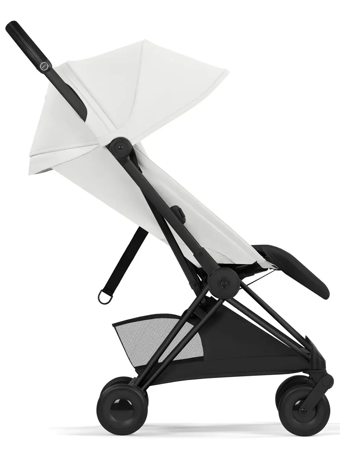 Коляска прогулочная Cybex Coya Style 2026, белый, шасси черный (off white/BLK), с дождевиком. Изображение 3