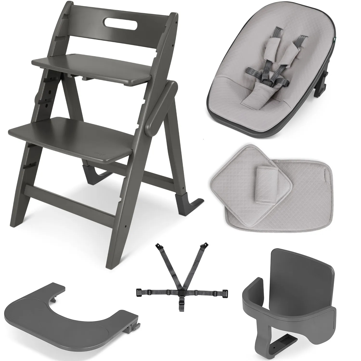 Растущий стульчик Moji by ABC-Design Yippy ВСЁ ВКЛЮЧЕНО pearl, текстиль birch