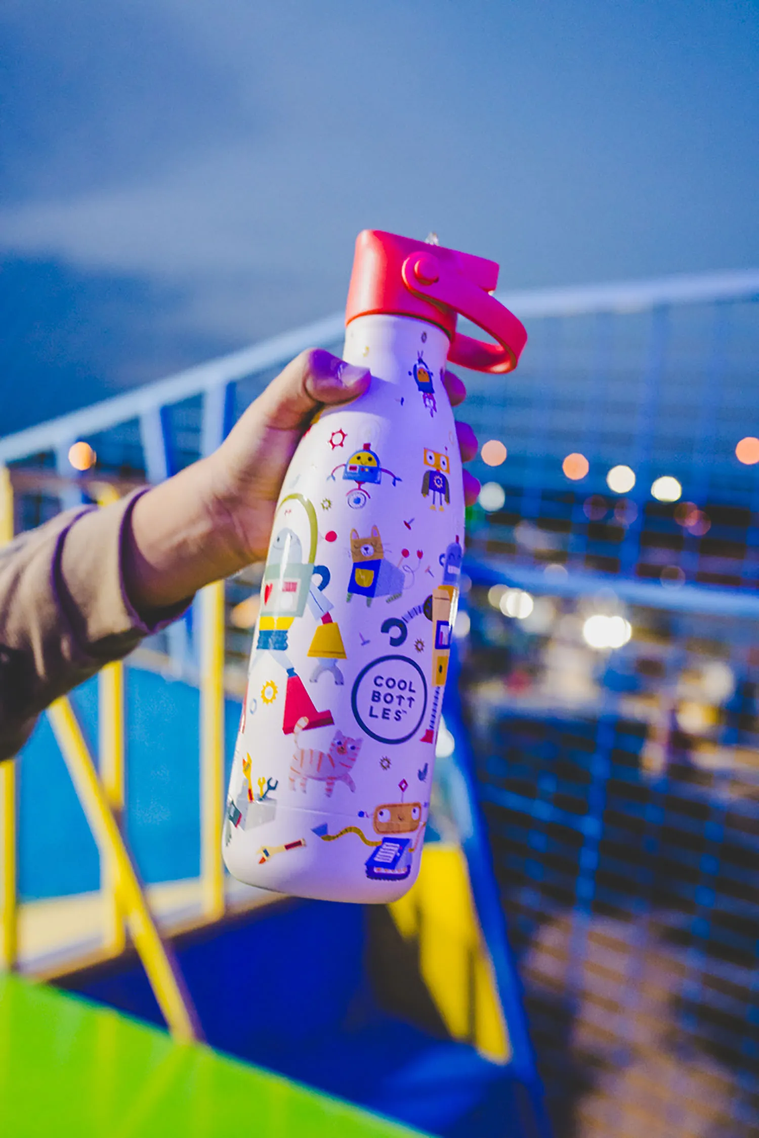 Термос–термобутылка Cool Bottles Kids серия Playland Messy Robots 350 мл