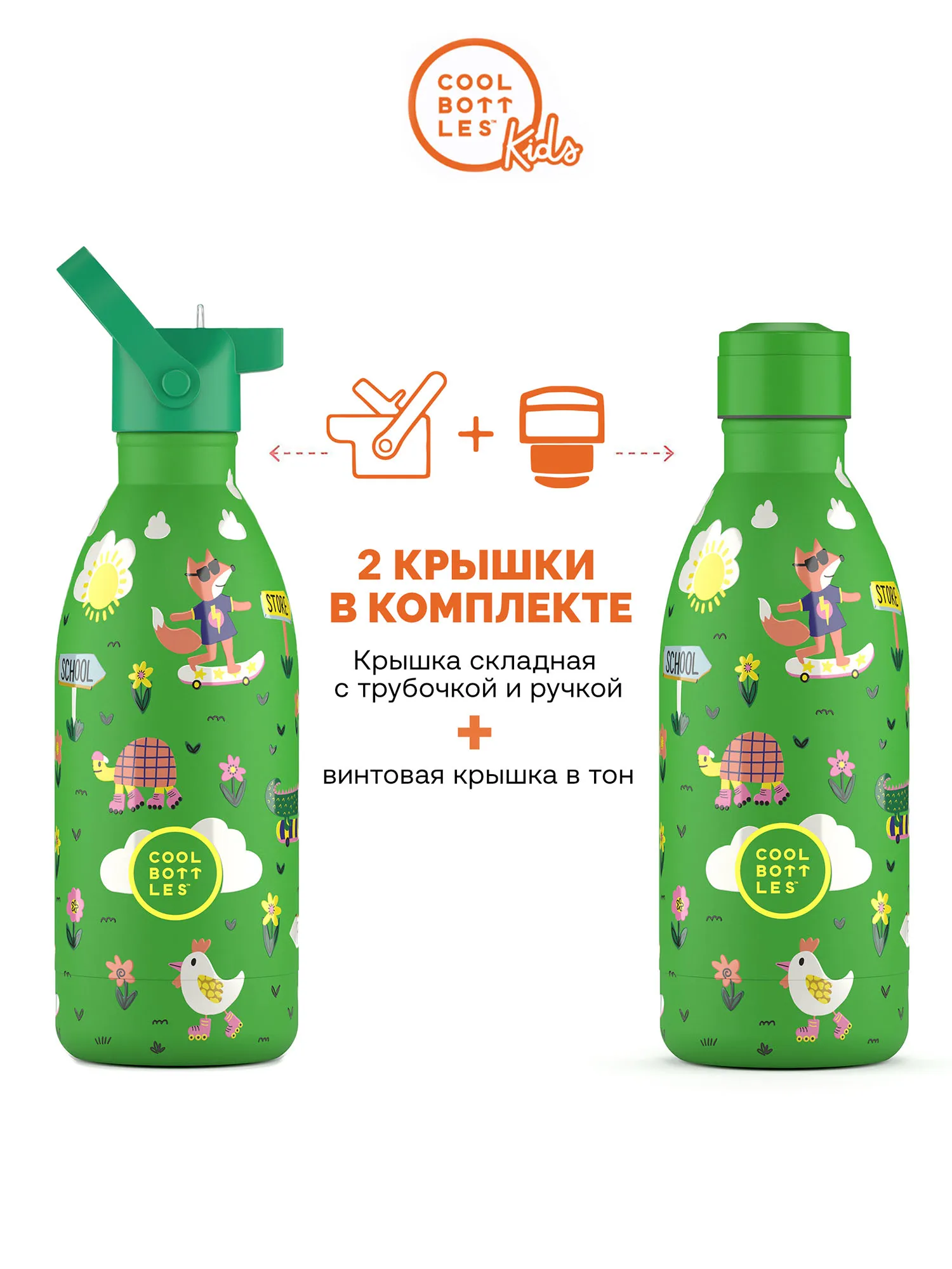 Термос–термобутылка Cool Bottles Kids Rolling Skaters 500 мл