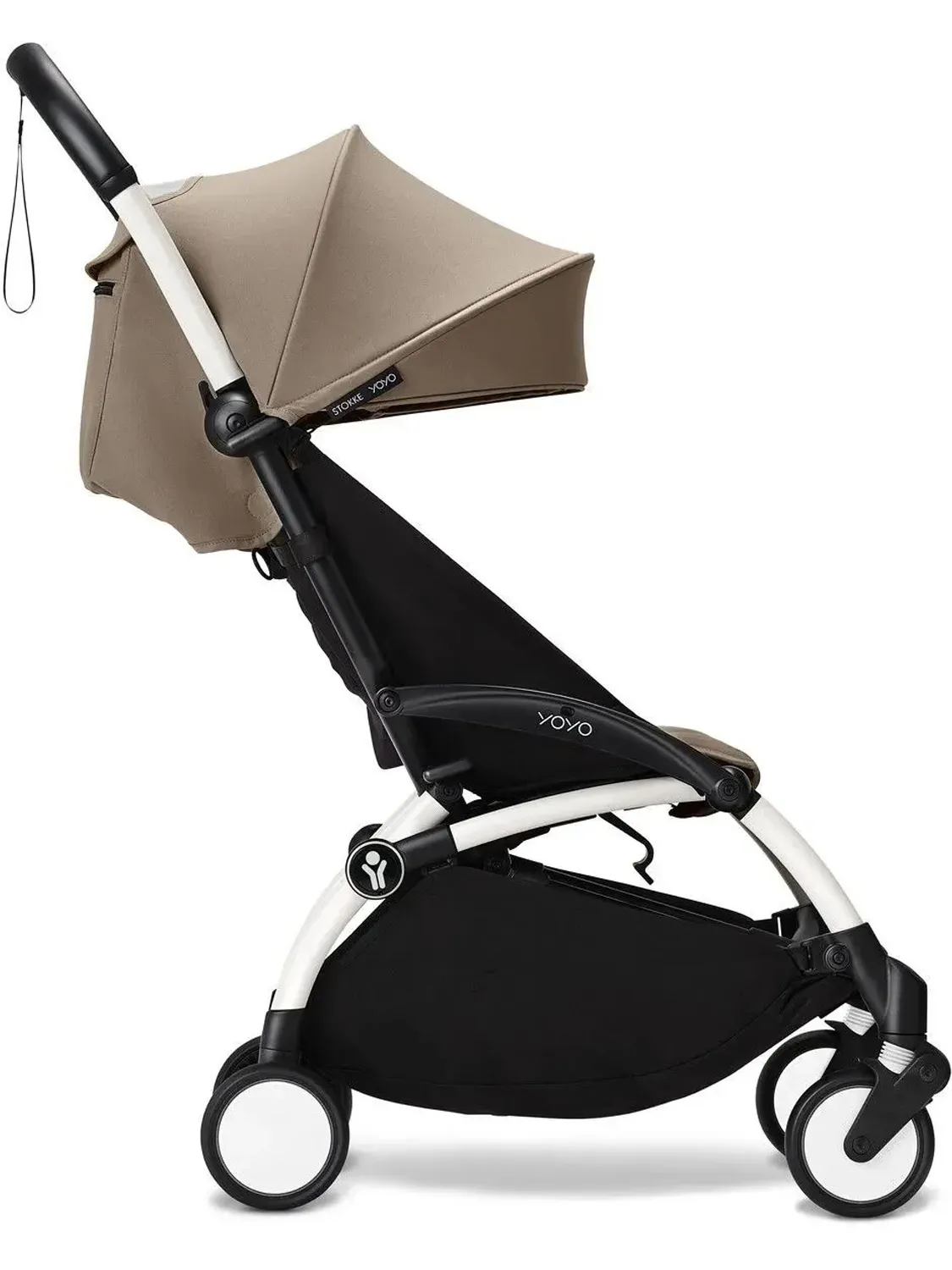 Коляска 2 в 1 Stokke YOYO3, серо-коричневый (taupe), рама белая, люлька мягкая. Изображение 9