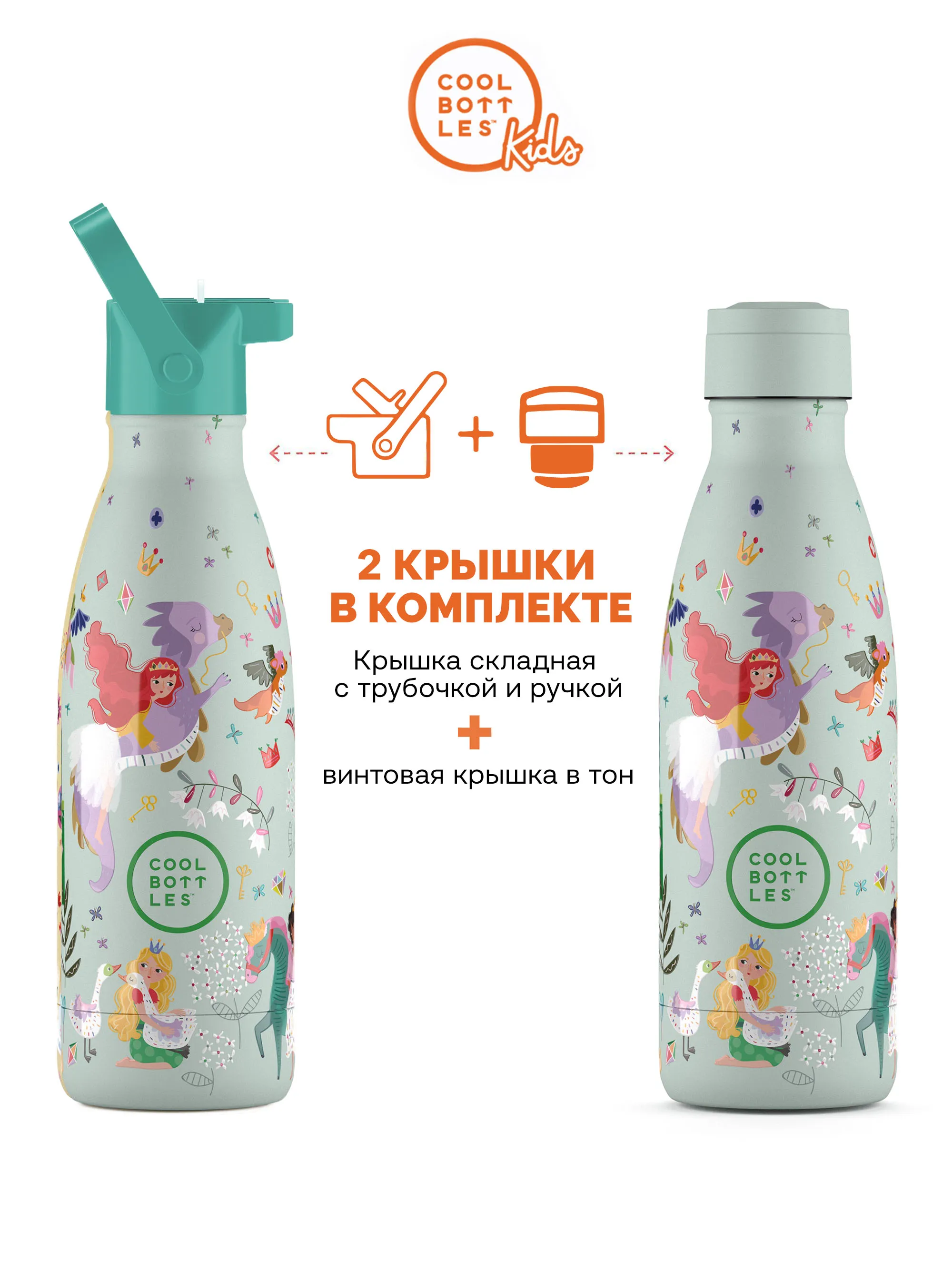 Термос–термобутылка Cool Bottles Kids серия Fantasy Princess Kingdom 350 мл