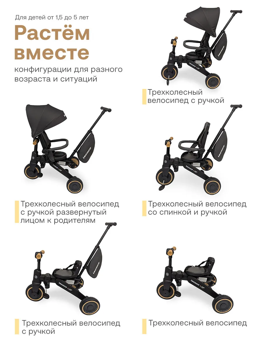 Велосипед 3-х колесный Lecoco S grey