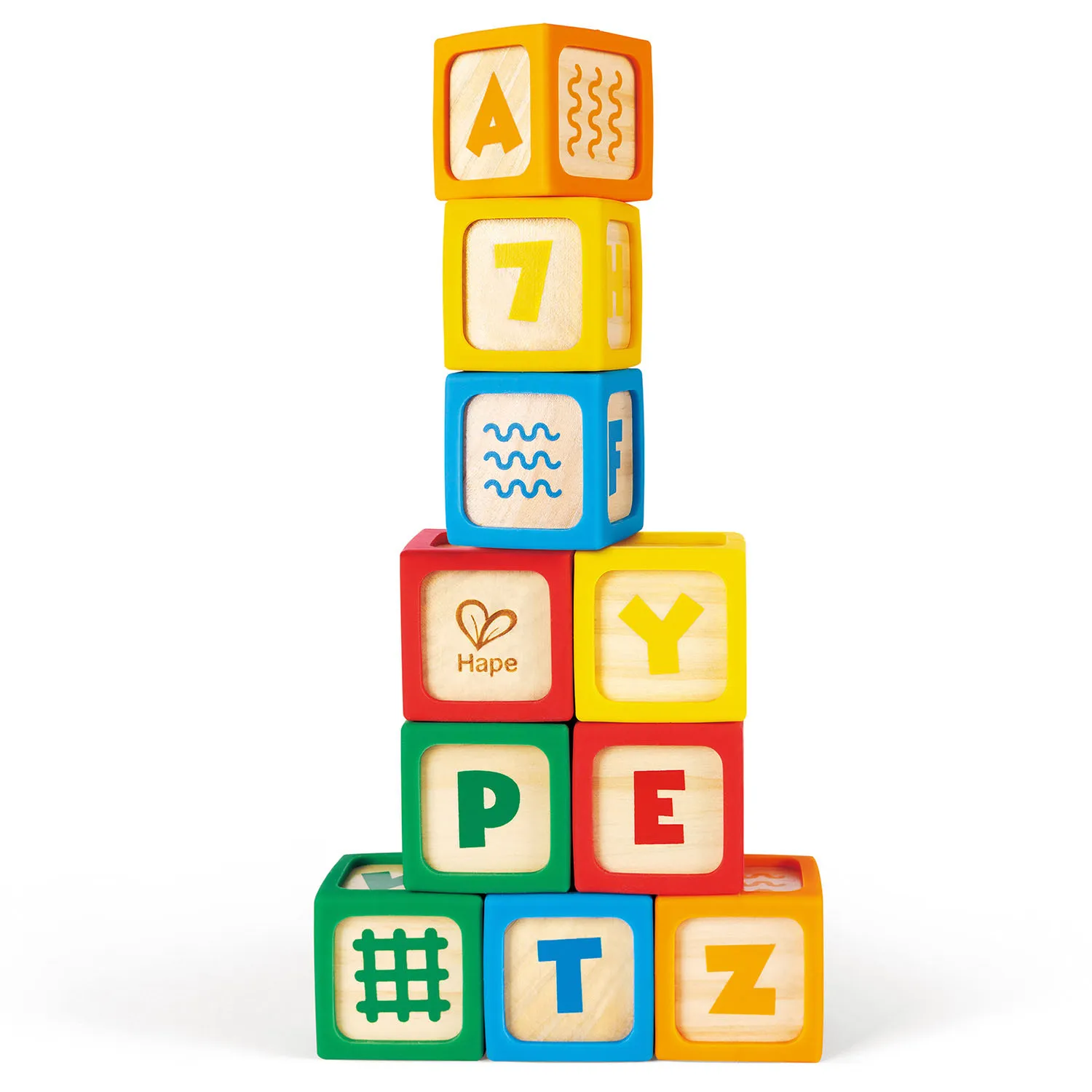 Кубики деревянные Hape в силиконовых чехлах 10 шт. E0131_HP