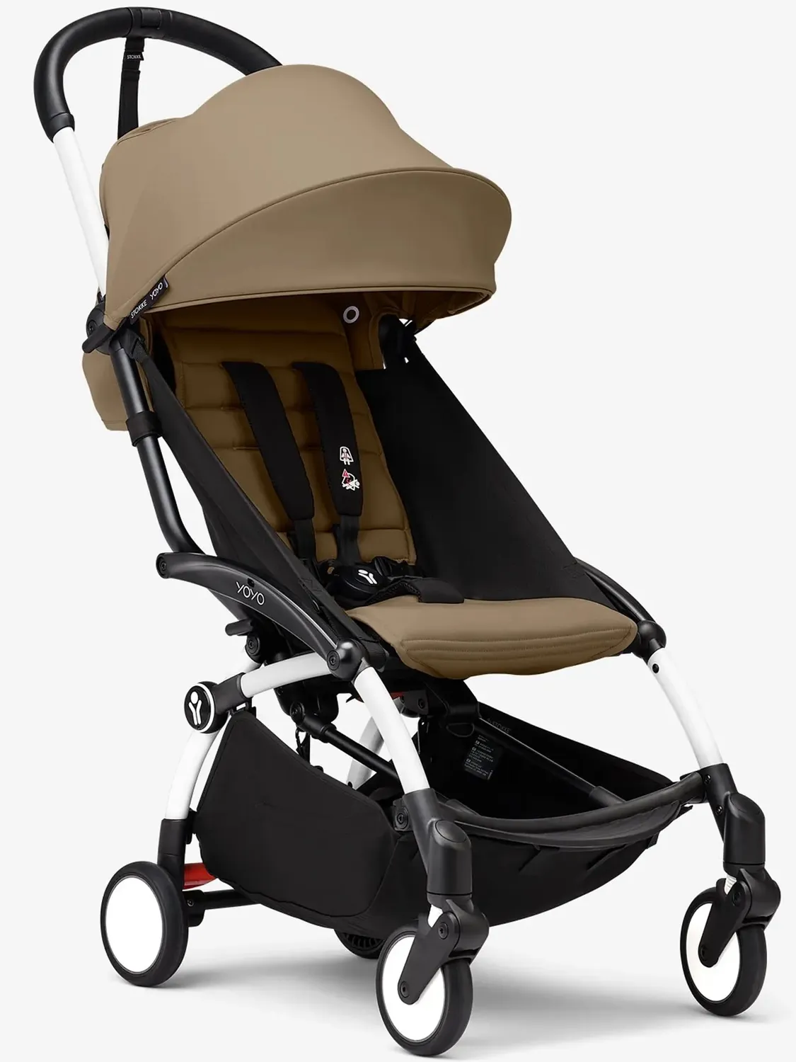 Коляска 2 в 1 Stokke YOYO3 shell, кофейный (toffee), рама белая. Изображение 9