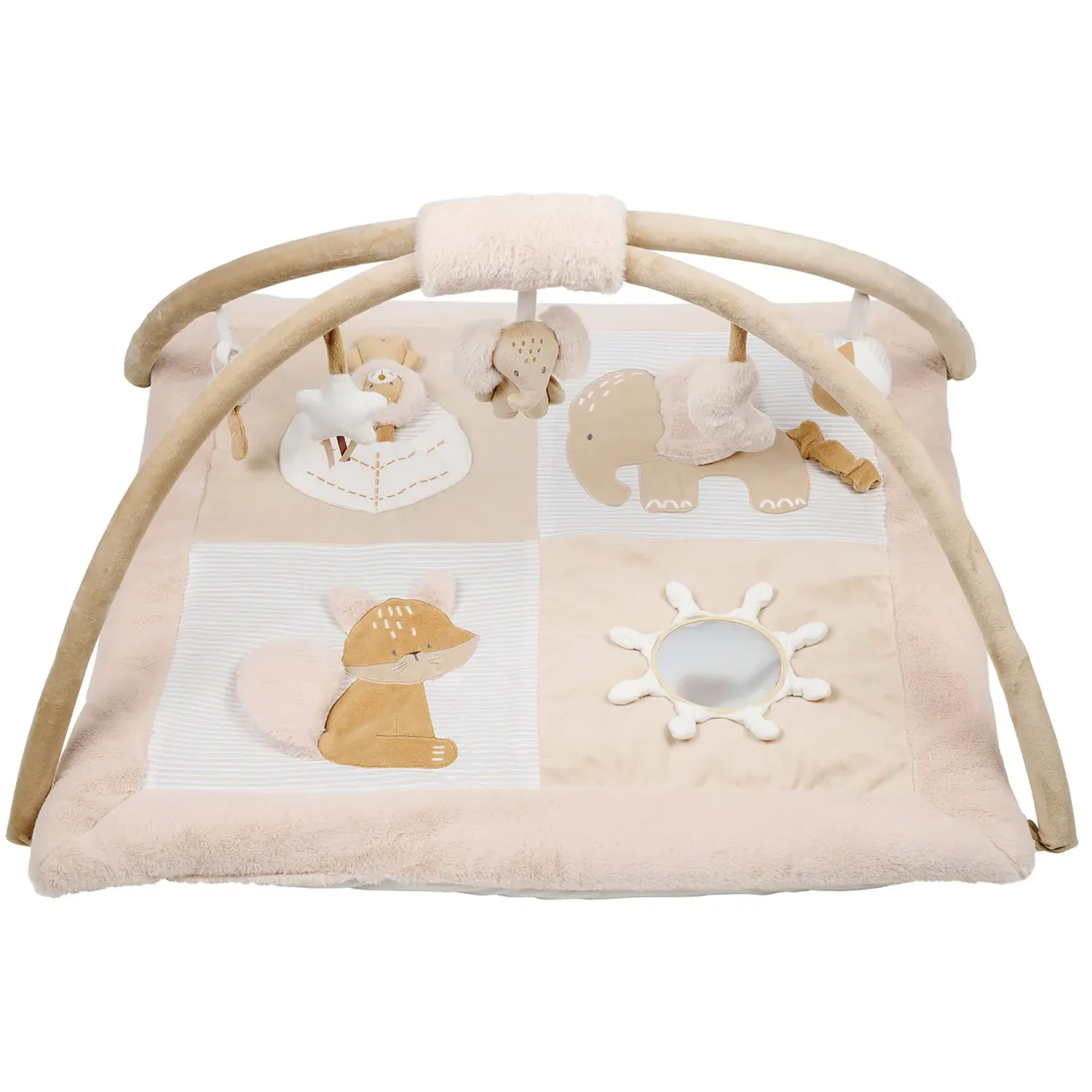 Коврик детский игровой Nattou FLO, ERNEST & OLI Лиса, Лев и Слоник с арками 682251