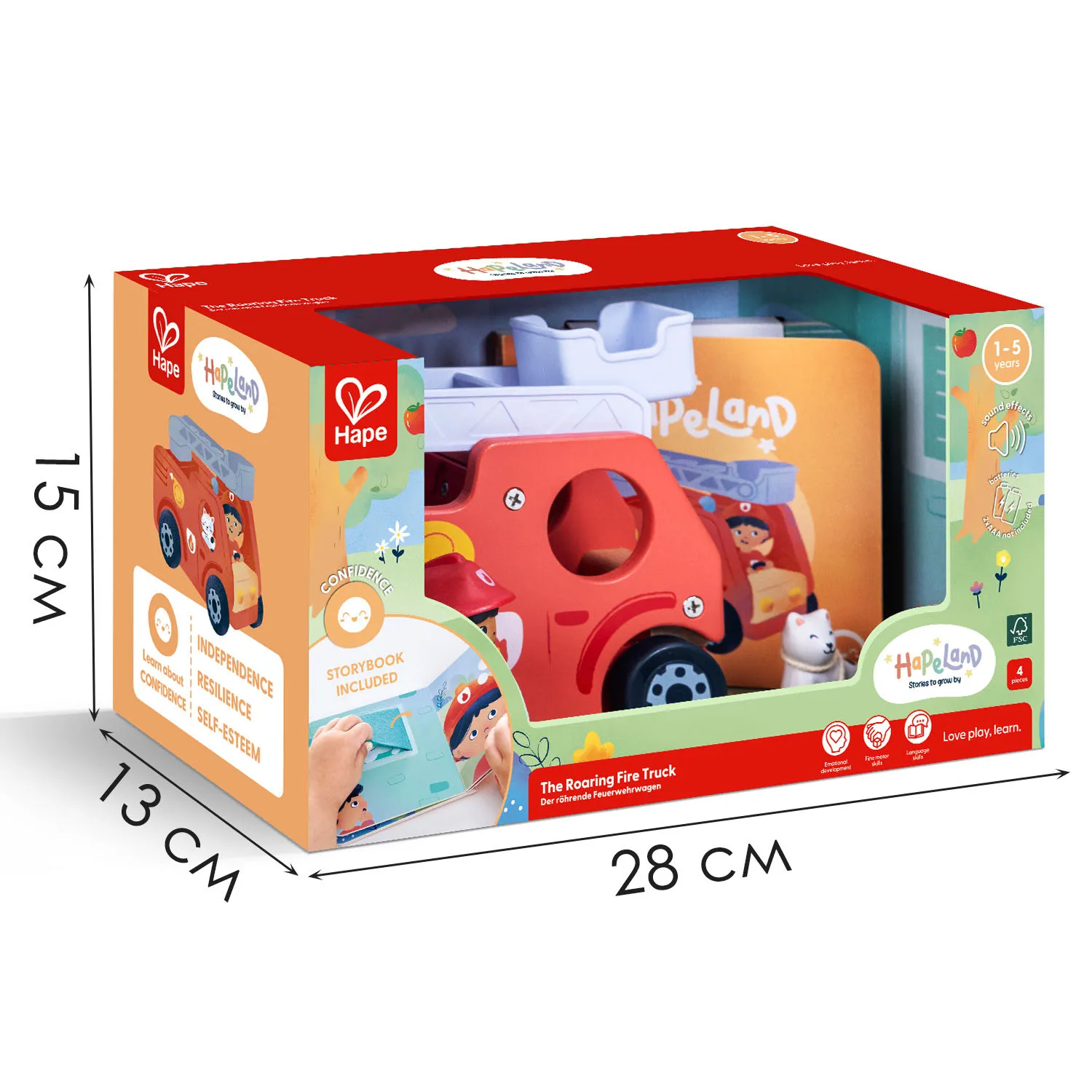 Набор игровой HAPE «Пожарная машина» (детская иллюстрированная книга Hape Land) E3440_HP