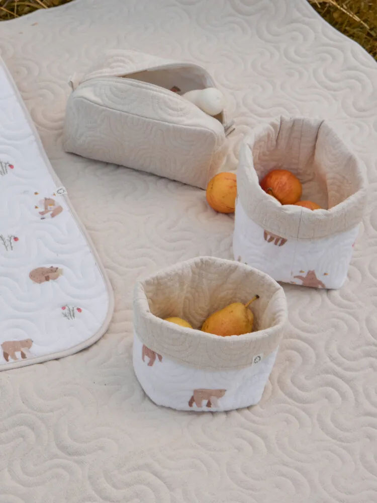 Корзины для хранения BUBA KIDS 3 шт. Мишкины лакомства/Натуральный BKBASK201. Изображение 7